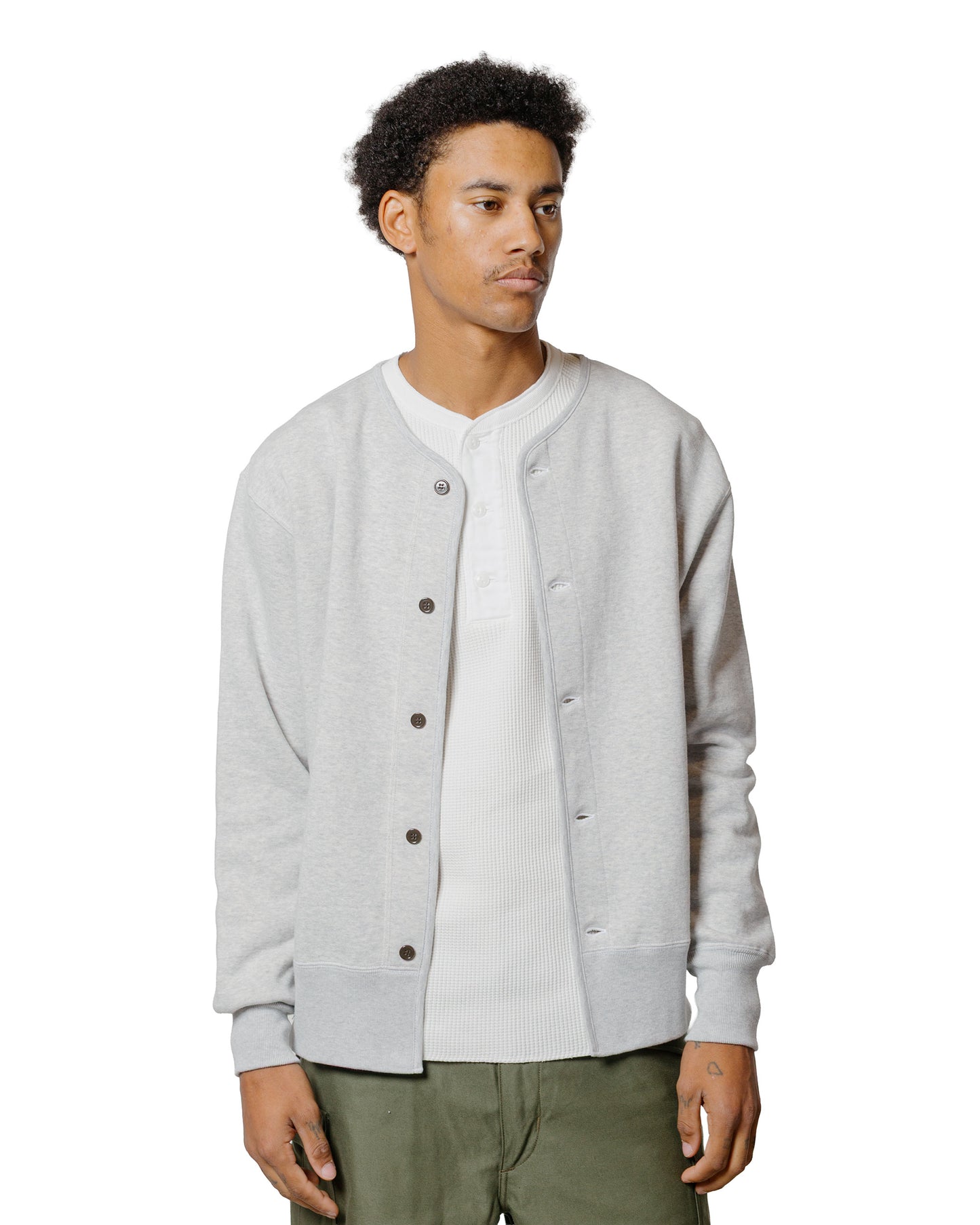 lost & found The Real McCoy's The Real McCoy's MC25112 U.S.N. Cotton Cardigan Snow Grey
