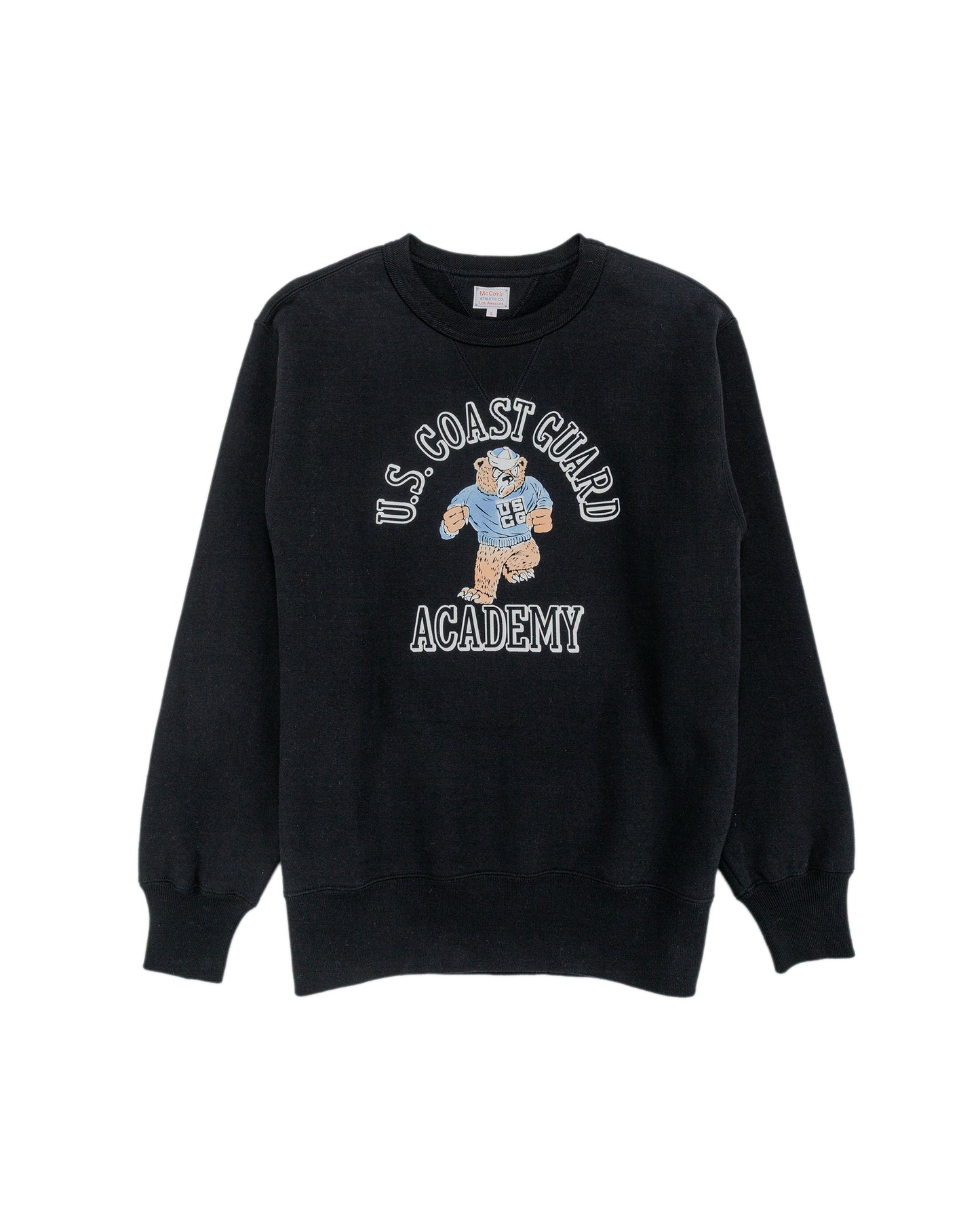 lost & found The Real McCoy's The Real McCoy's MC25118 Military Print Sweatshirt / U.S. Coastguard Academy Black