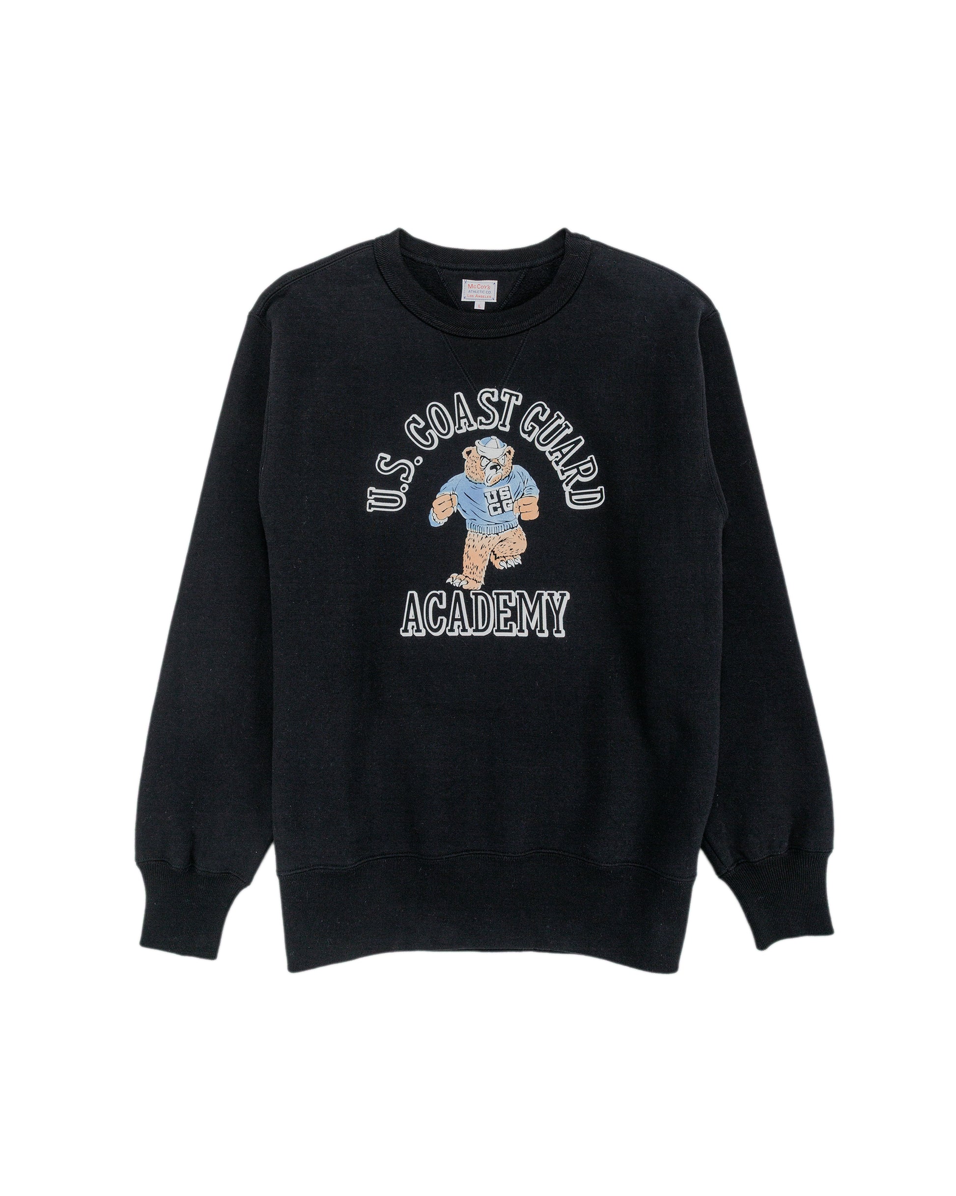 lost & found The Real McCoy's The Real McCoy's MC25118 Military Print Sweatshirt / U.S. Coastguard Academy Black