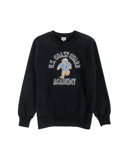 lost & found The Real McCoy's The Real McCoy's MC25118 Military Print Sweatshirt / U.S. Coastguard Academy Black