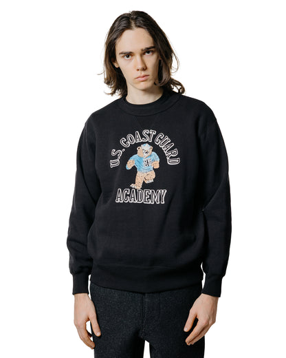 lost & found The Real McCoy's The Real McCoy's MC25118 Military Print Sweatshirt / U.S. Coastguard Academy Black