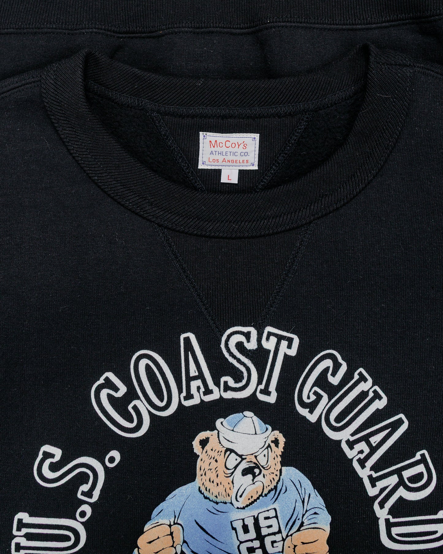 lost & found The Real McCoy's The Real McCoy's MC25118 Military Print Sweatshirt / U.S. Coastguard Academy Black
