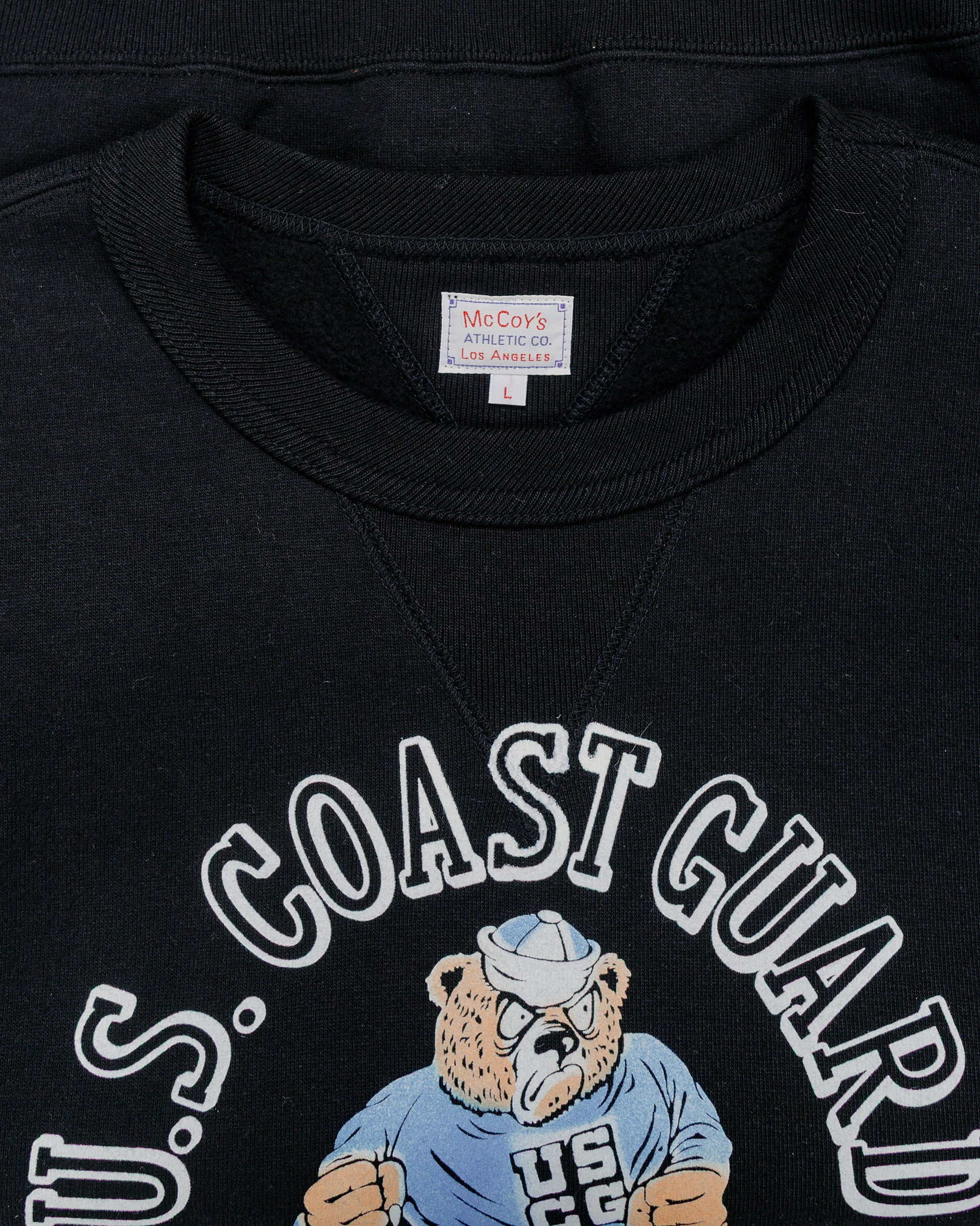 lost & found The Real McCoy's The Real McCoy's MC25118 Military Print Sweatshirt / U.S. Coastguard Academy Black