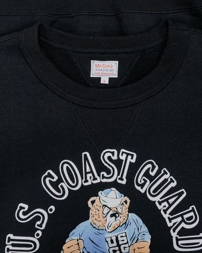 lost & found The Real McCoy's The Real McCoy's MC25118 Military Print Sweatshirt / U.S. Coastguard Academy Black