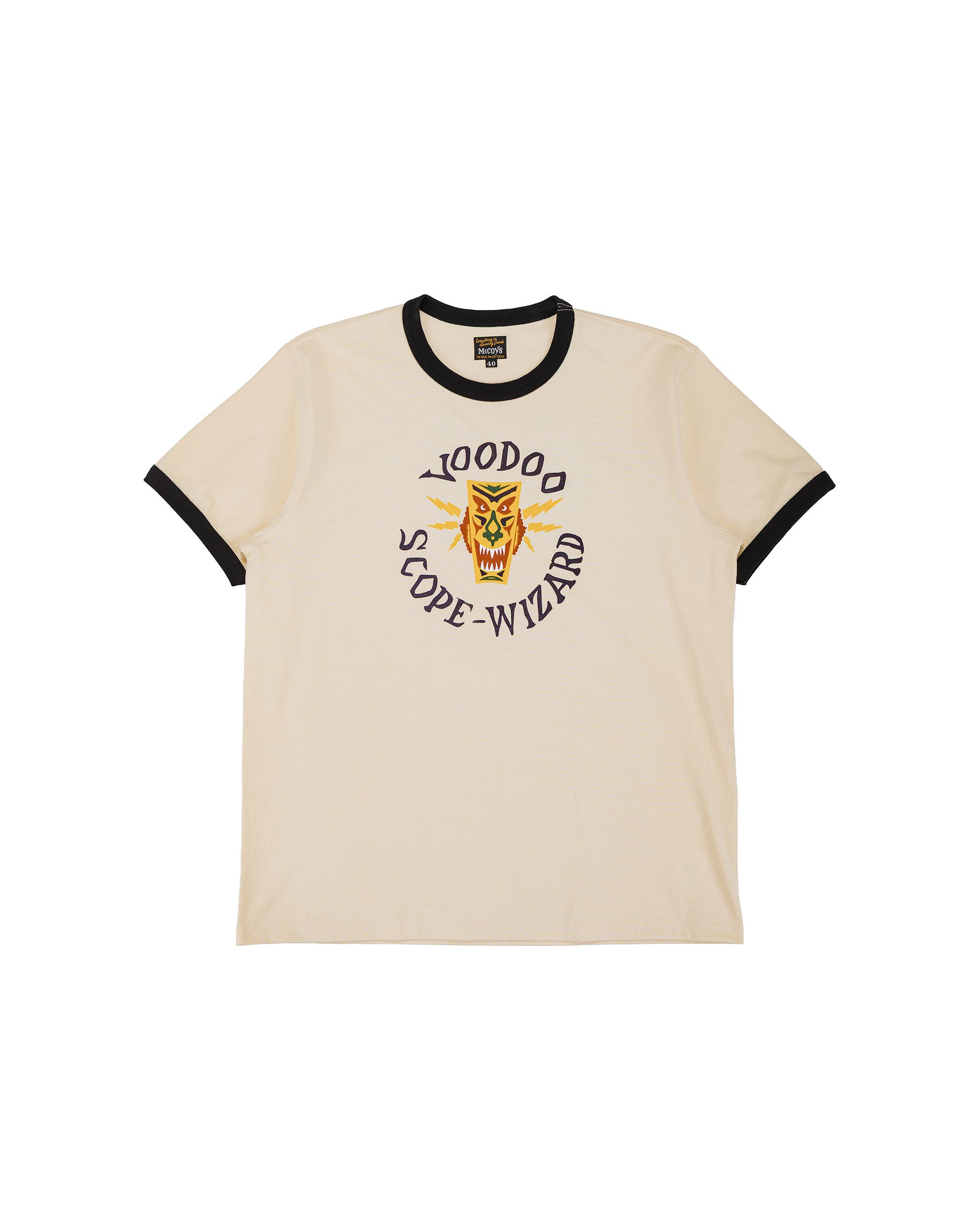 lost & found The Real McCoy's The Real McCoy's MC26009 Military Tee / Voodoo, Colored Ecru/Black