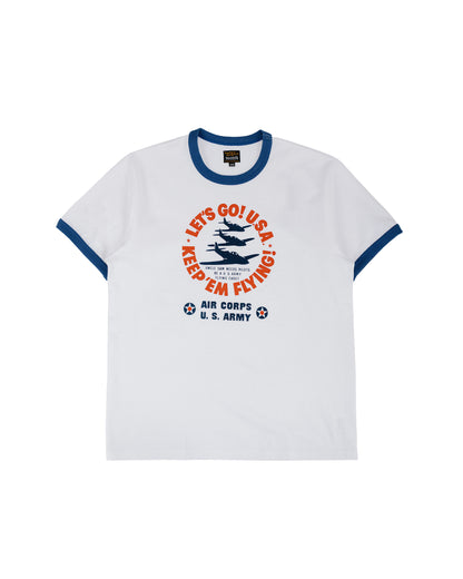 lost & found The Real McCoy's The Real McCoy's MC26012 Military Tee / Keep Em' Flying White/Blue