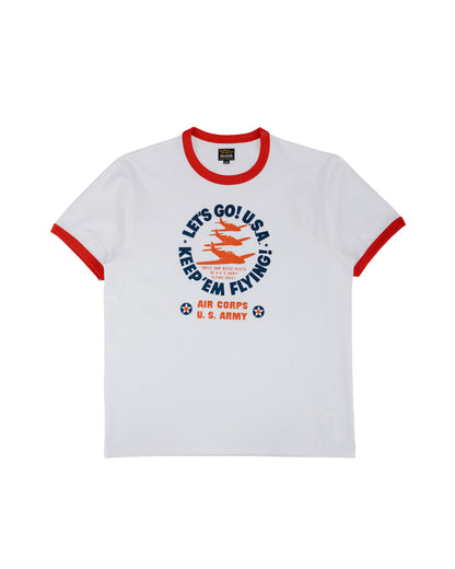 lost & found The Real McCoy's The Real McCoy's MC26012 Military Tee / Keep Em' Flying White/Red