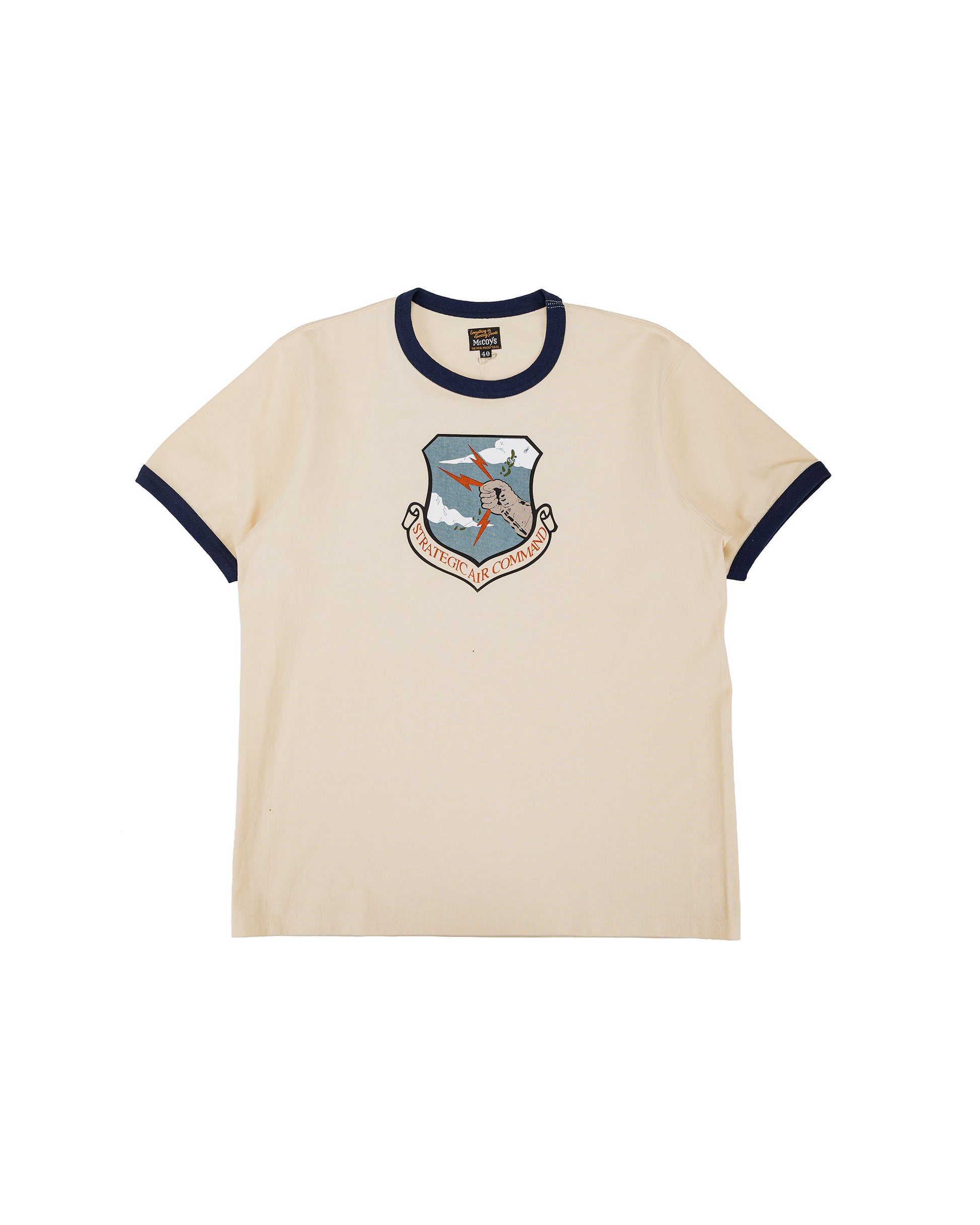 lost & found The Real McCoy's The Real McCoy's MC26013 Military Tee / Strategic Air Commando Ecru/Navy