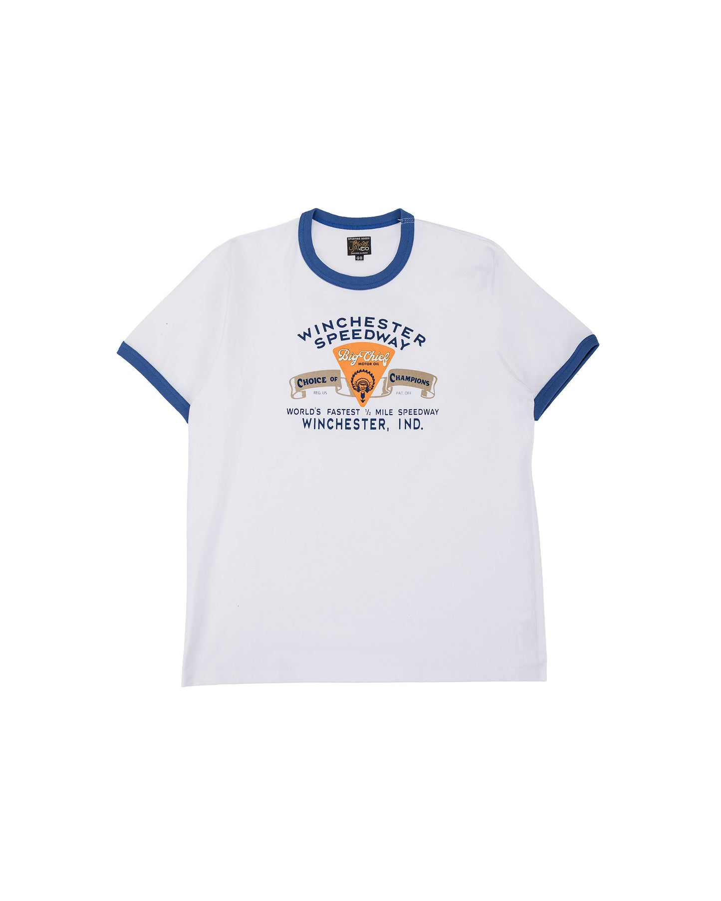 lost & found The Real McCoy's The Real McCoy's MC26027 Joe McCoy Tee / Big Chief White/Blue