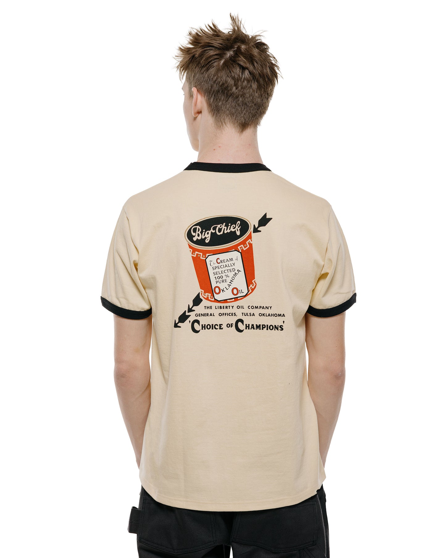 lost & found The Real McCoy's The Real McCoy's MC26027 Joe McCoy Tee / Big Chief Ecru/Black
