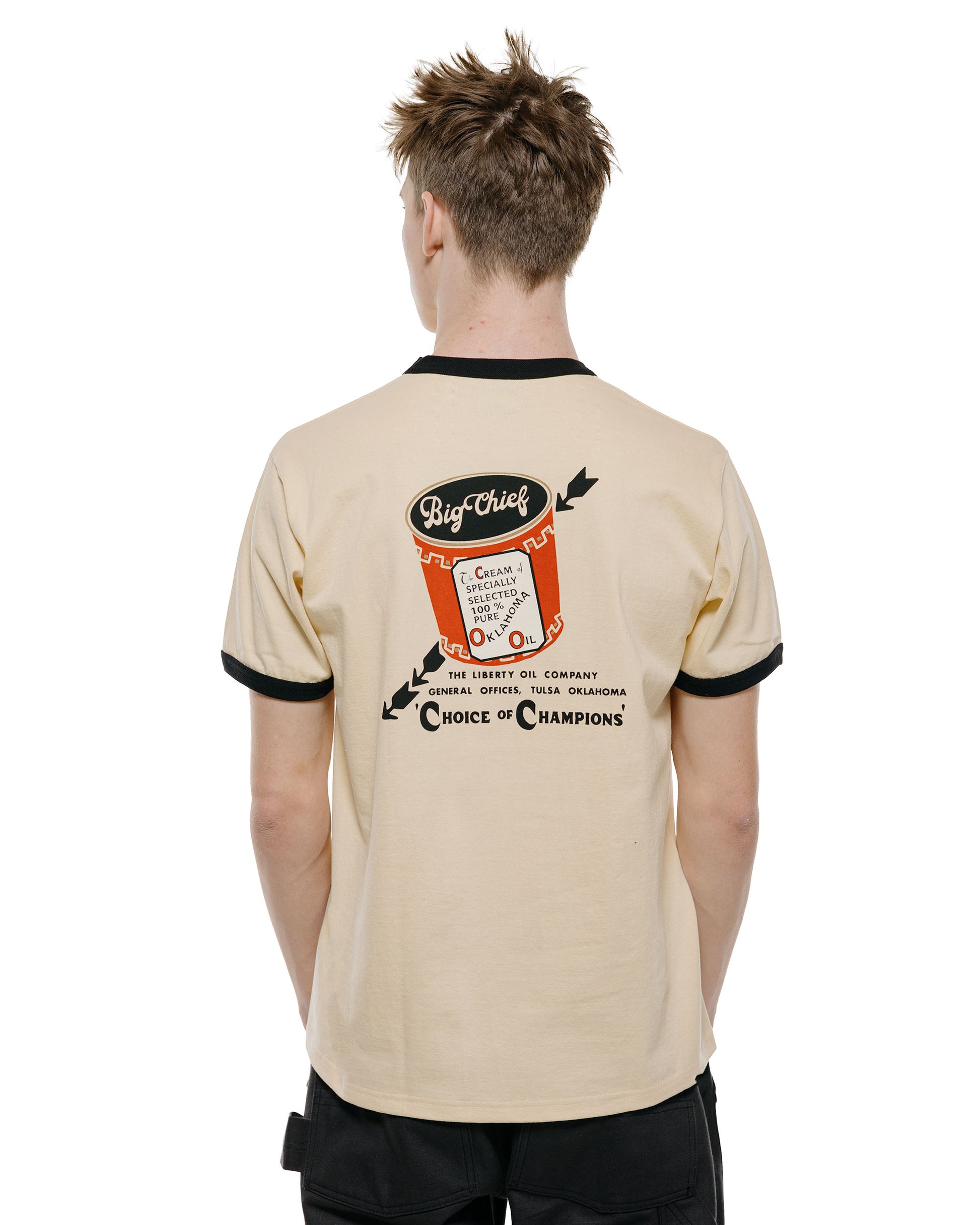 lost & found The Real McCoy's The Real McCoy's MC26027 Joe McCoy Tee / Big Chief Ecru/Black