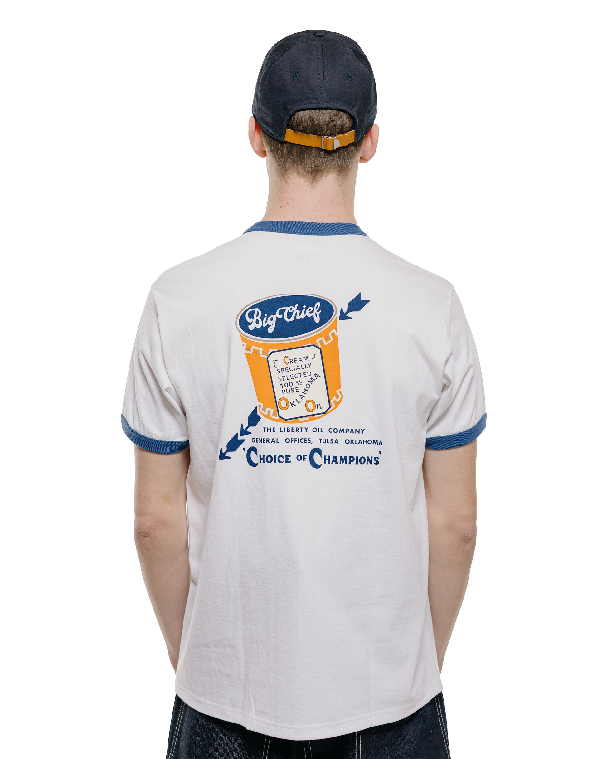 lost & found The Real McCoy's The Real McCoy's MC26027 Joe McCoy Tee / Big Chief White/Blue