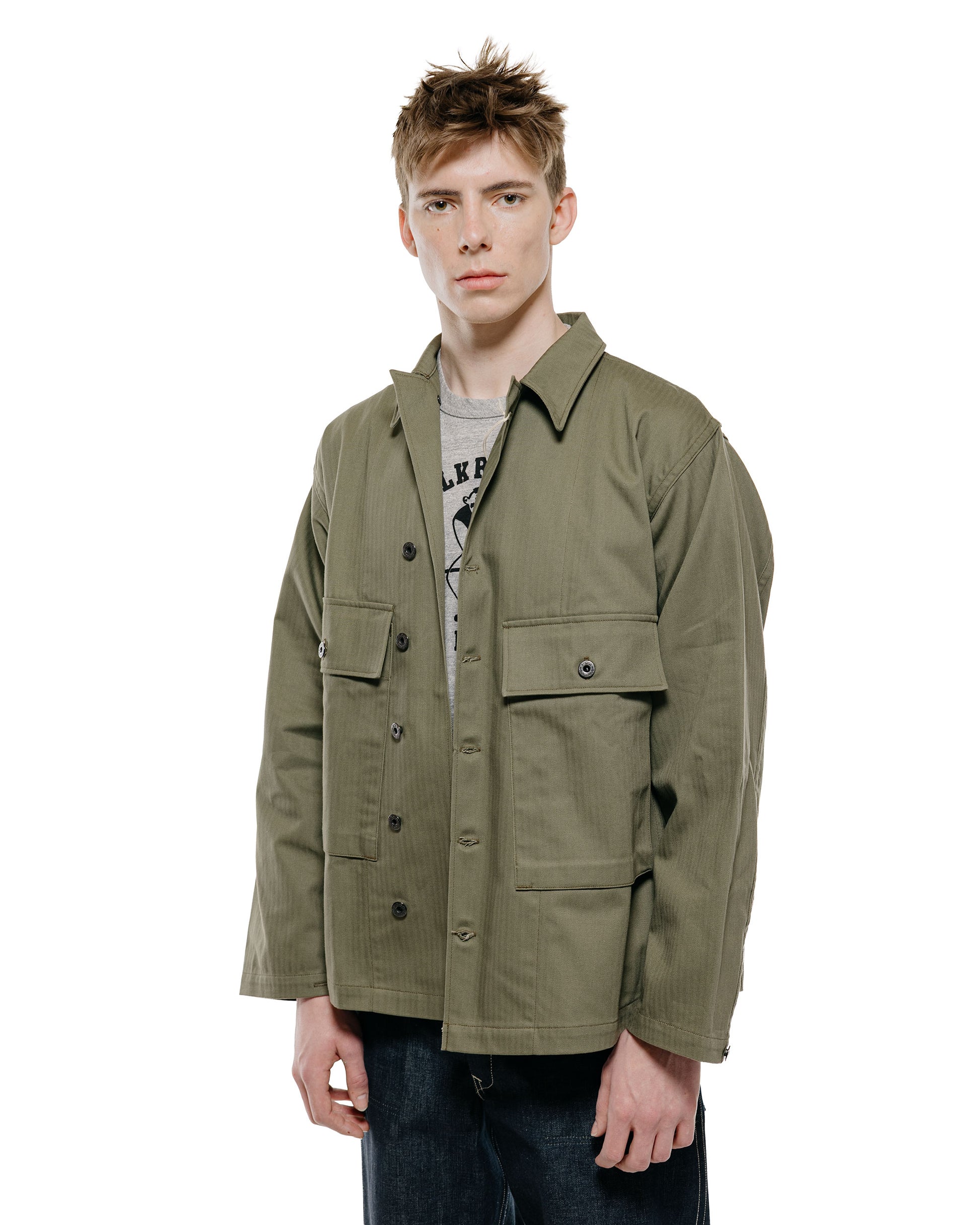 lost & found The Real McCoy's The Real McCoy's MJ22013 U.S.N. Jackets Herringbone Twill Olive