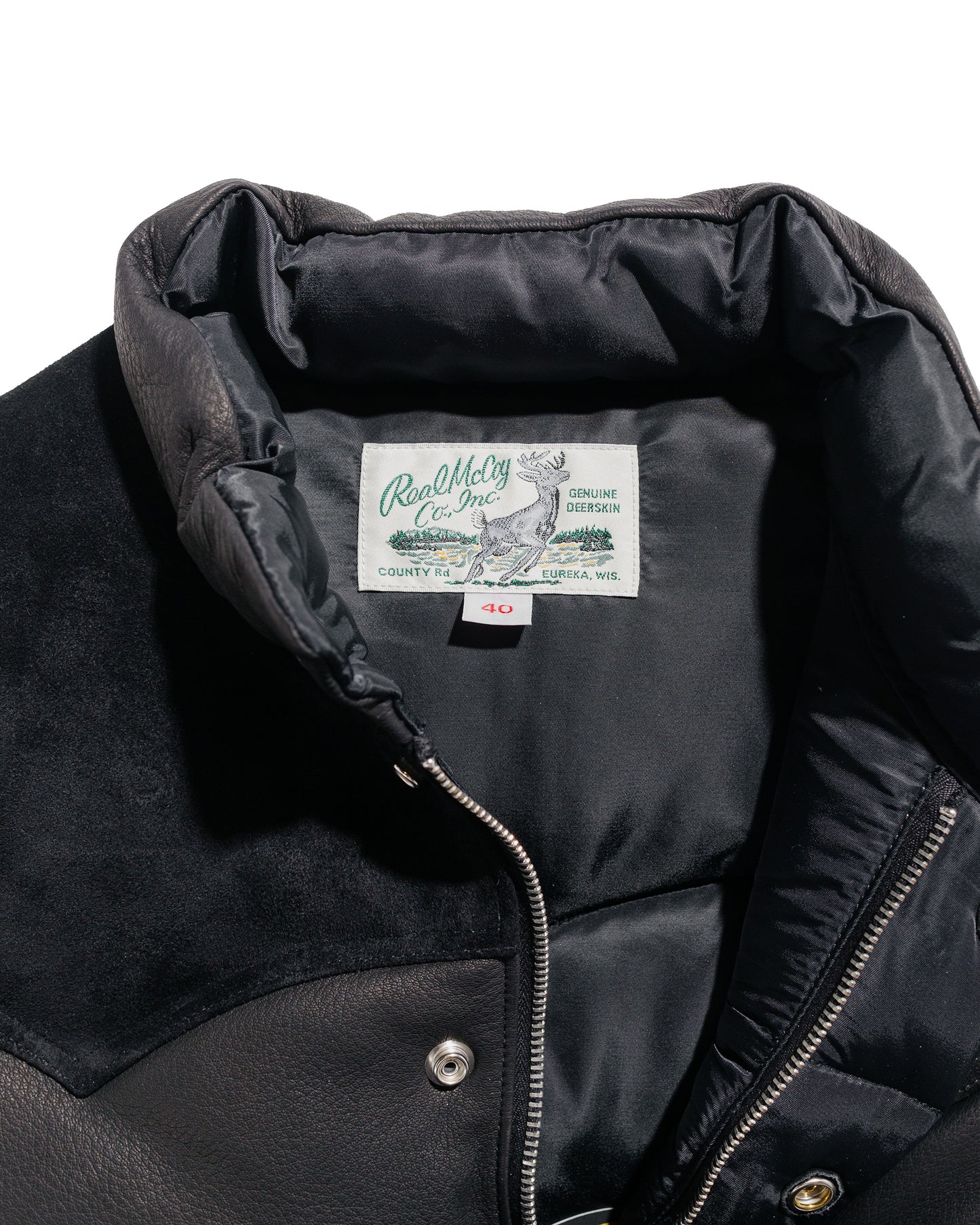 lost & found The Real McCoy's The Real McCoy's MJ22119 Deerskin Down Vest Black