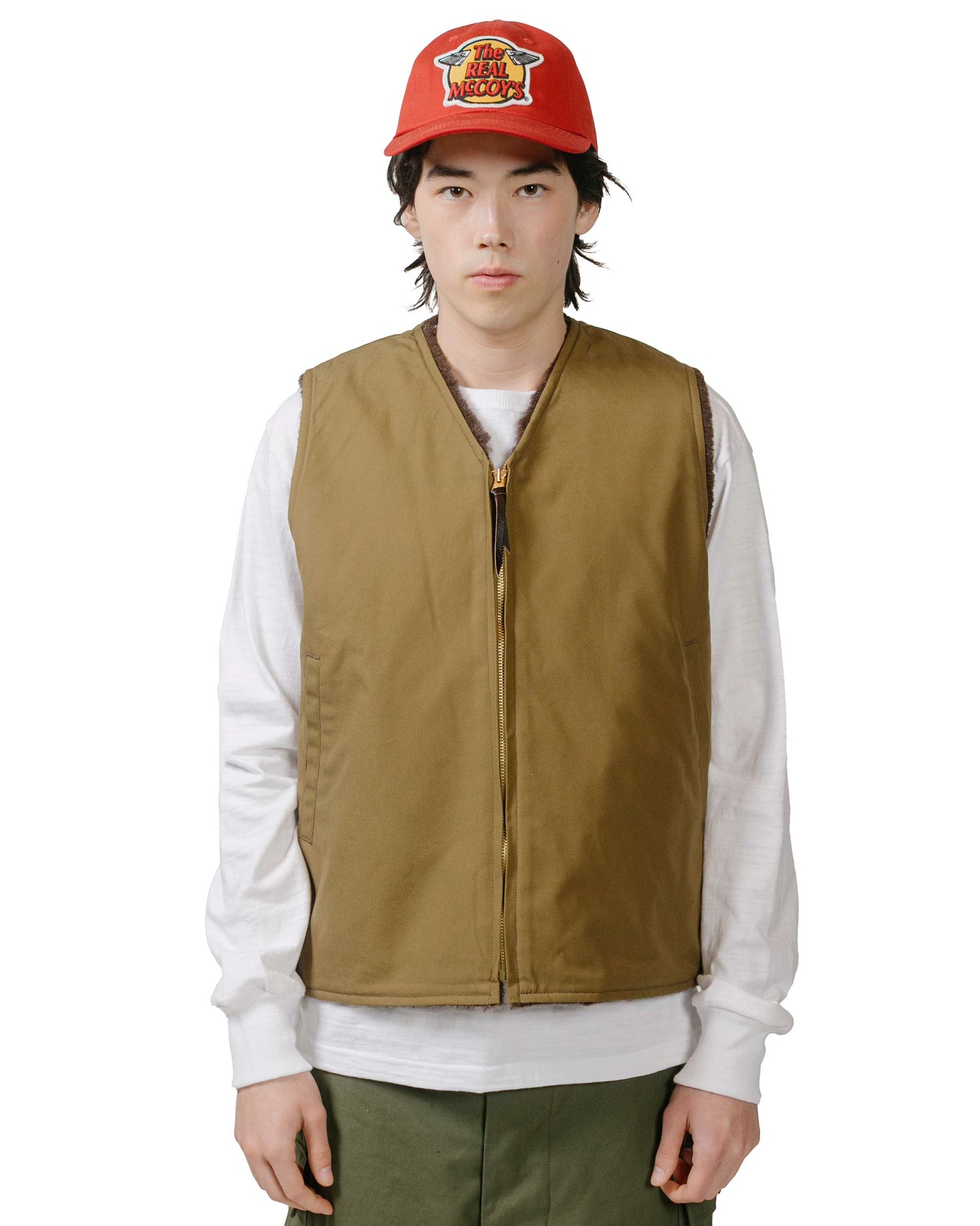 lost & found The Real McCoy's The Real McCoy's MJ23107 USN Alpaca Vest Khaki