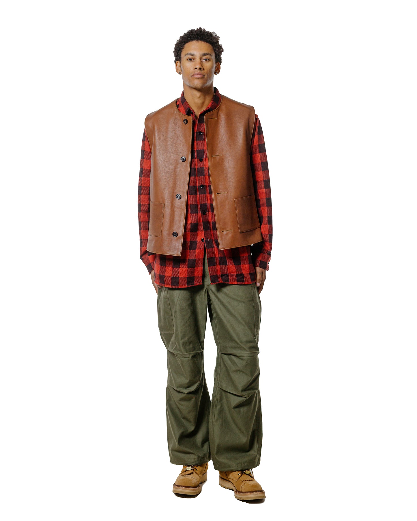 lost & found The Real McCoy's The Real McCoy's MJ24003 Jerkin Vest / Sheepskin Brown