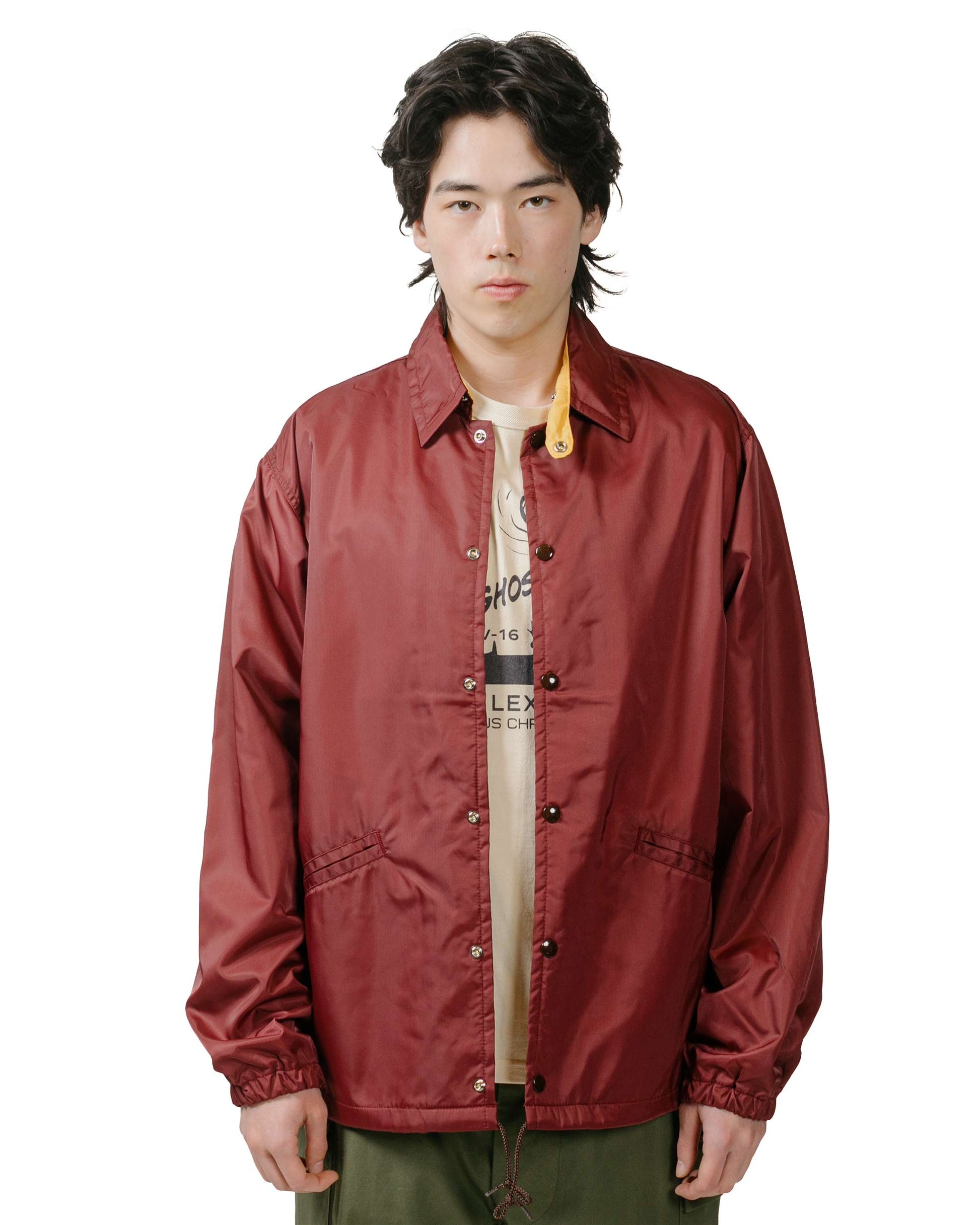 lost & found The Real McCoy's The Real McCoy's MJ24010 Nylon Cotton Lined Coach Jacket Burgundy