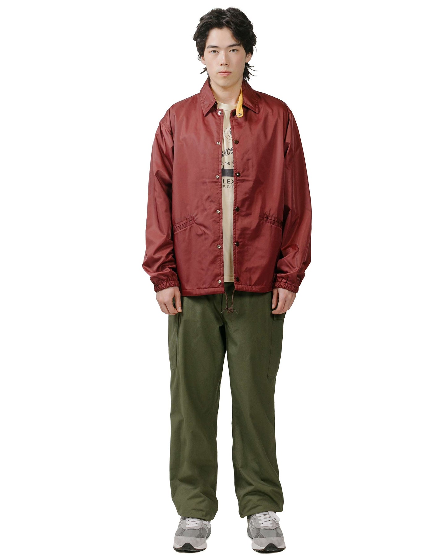 lost & found The Real McCoy's The Real McCoy's MJ24010 Nylon Cotton Lined Coach Jacket Burgundy