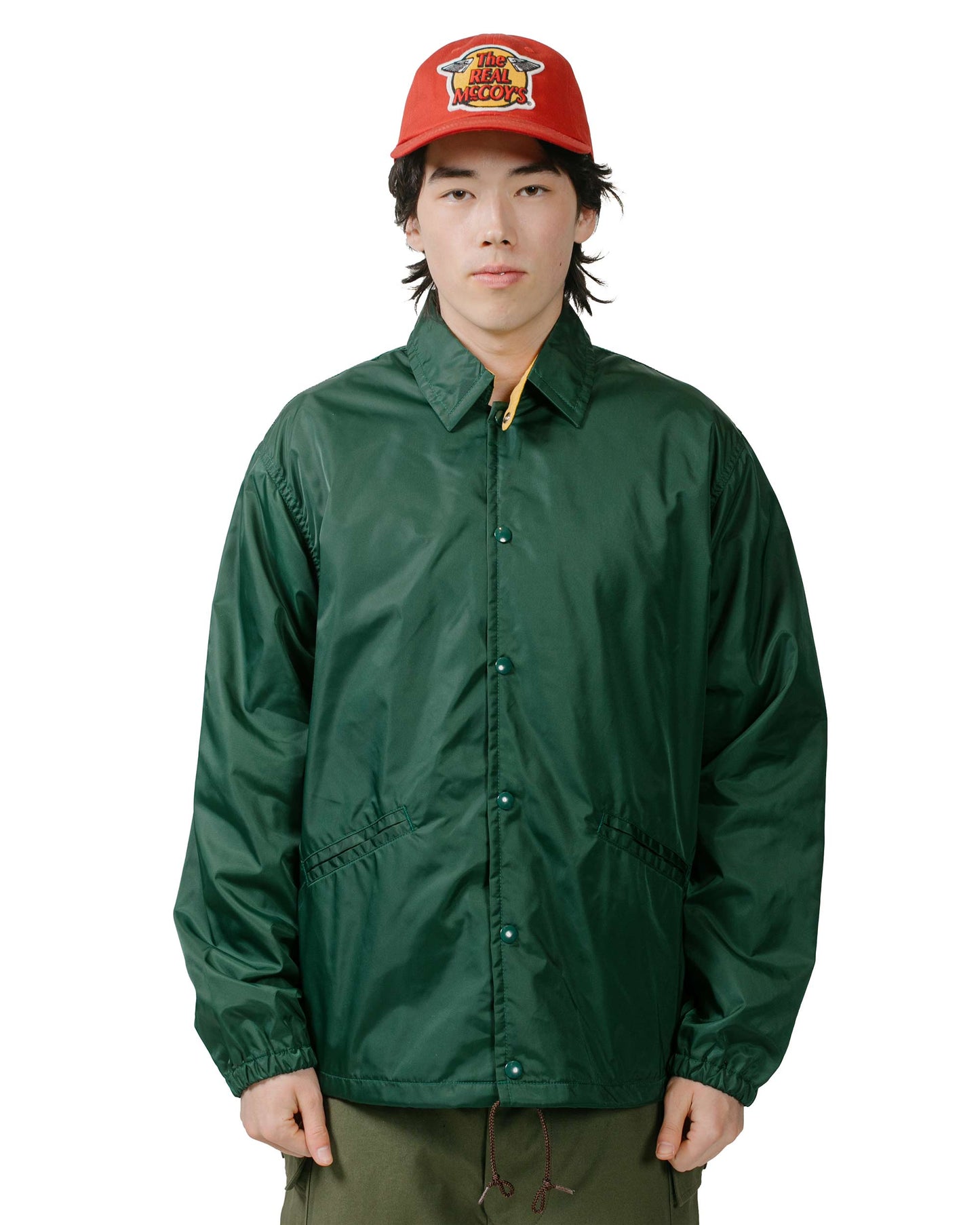 lost & found The Real McCoy's The Real McCoy's MJ24010 Nylon Cotton Lined Coach Jacket Forest