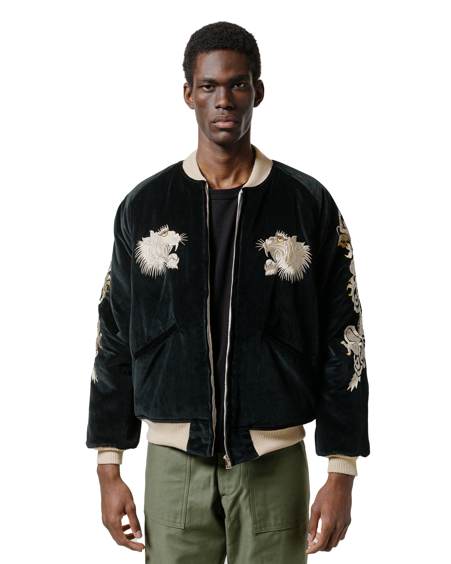 lost & found The Real McCoy's The Real McCoy's MJ24103 Souvenir Suka Jacket / Tiger And Eagle Black