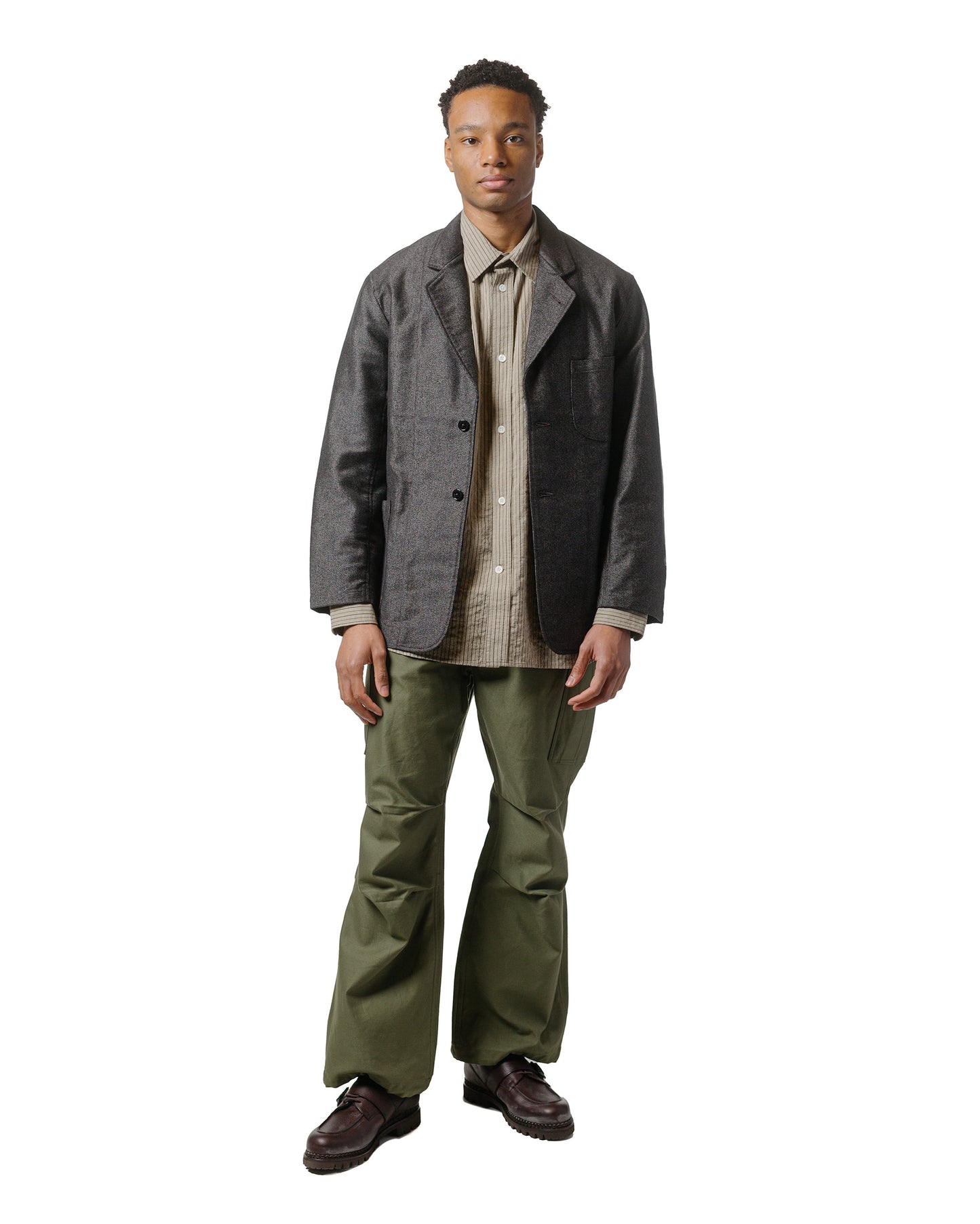 lost & found The Real McCoy's The Real McCoy's MJ24108 Double Diamond Sack Coat / Printed Moleskin Salt & Pepper