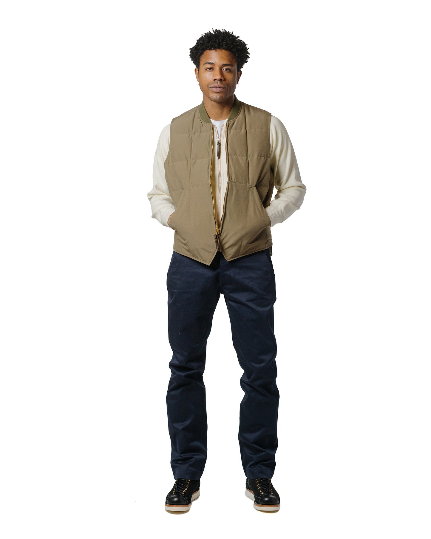lost & found The Real McCoy's The Real McCoy's MJ24110 Cotton/Nylon Down Vest Olive