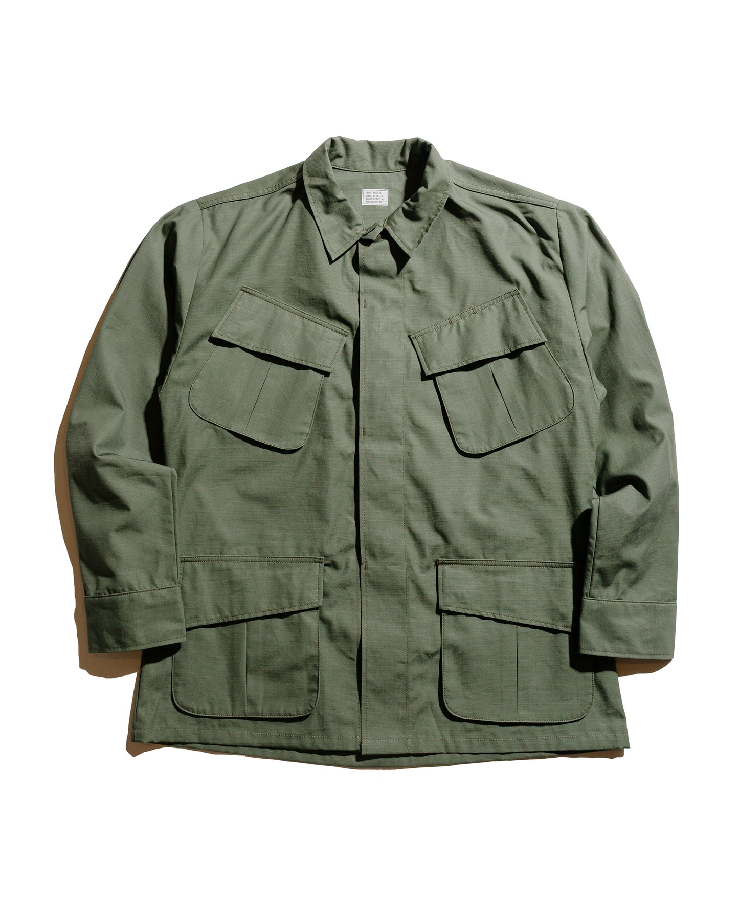 lost & found The Real McCoy's The Real McCoy's MJ25004 Coat, Man's, Cotton Rip-Stop Poplin Olive
