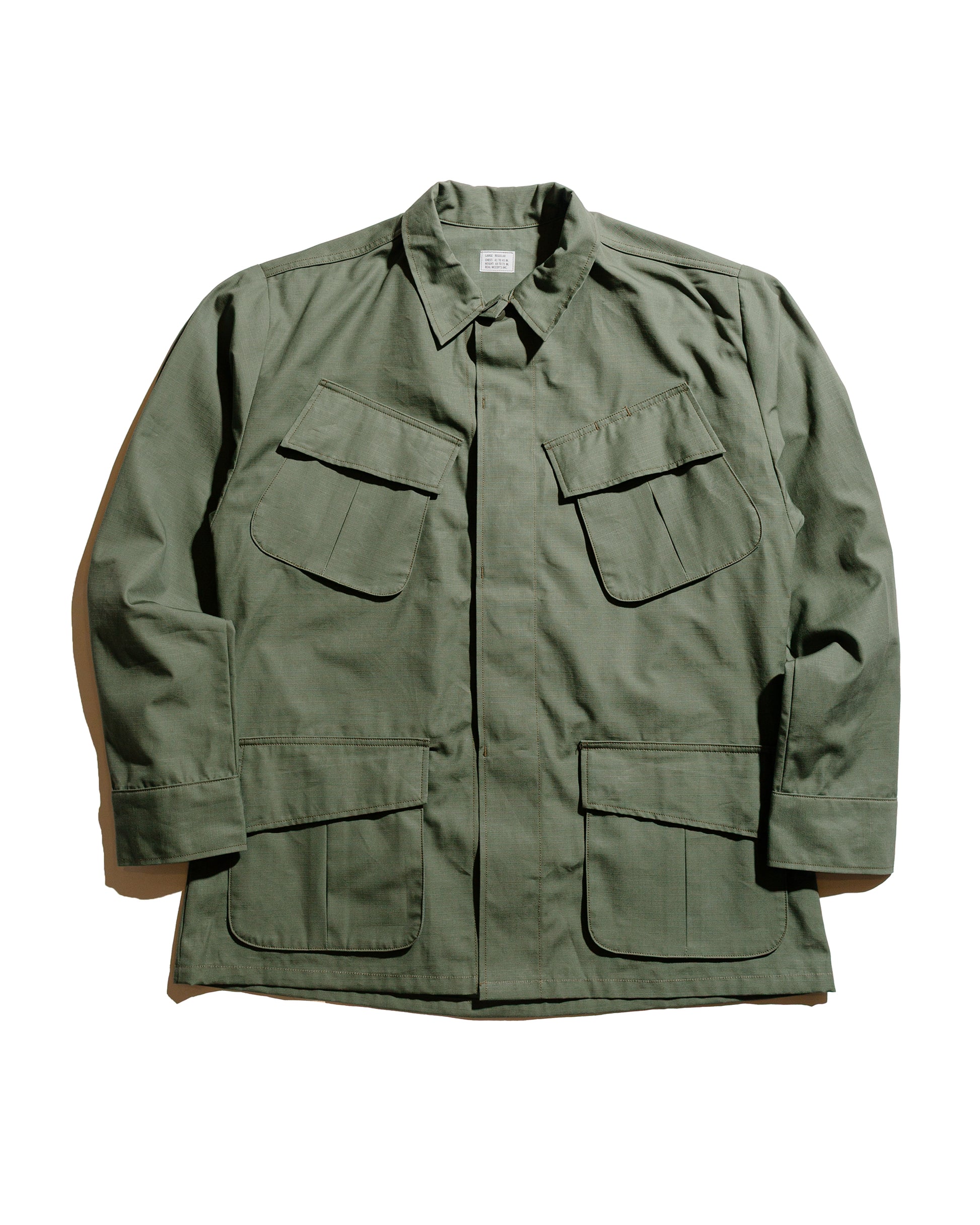lost & found The Real McCoy's The Real McCoy's MJ25004 Coat, Man's, Cotton Rip-Stop Poplin Olive