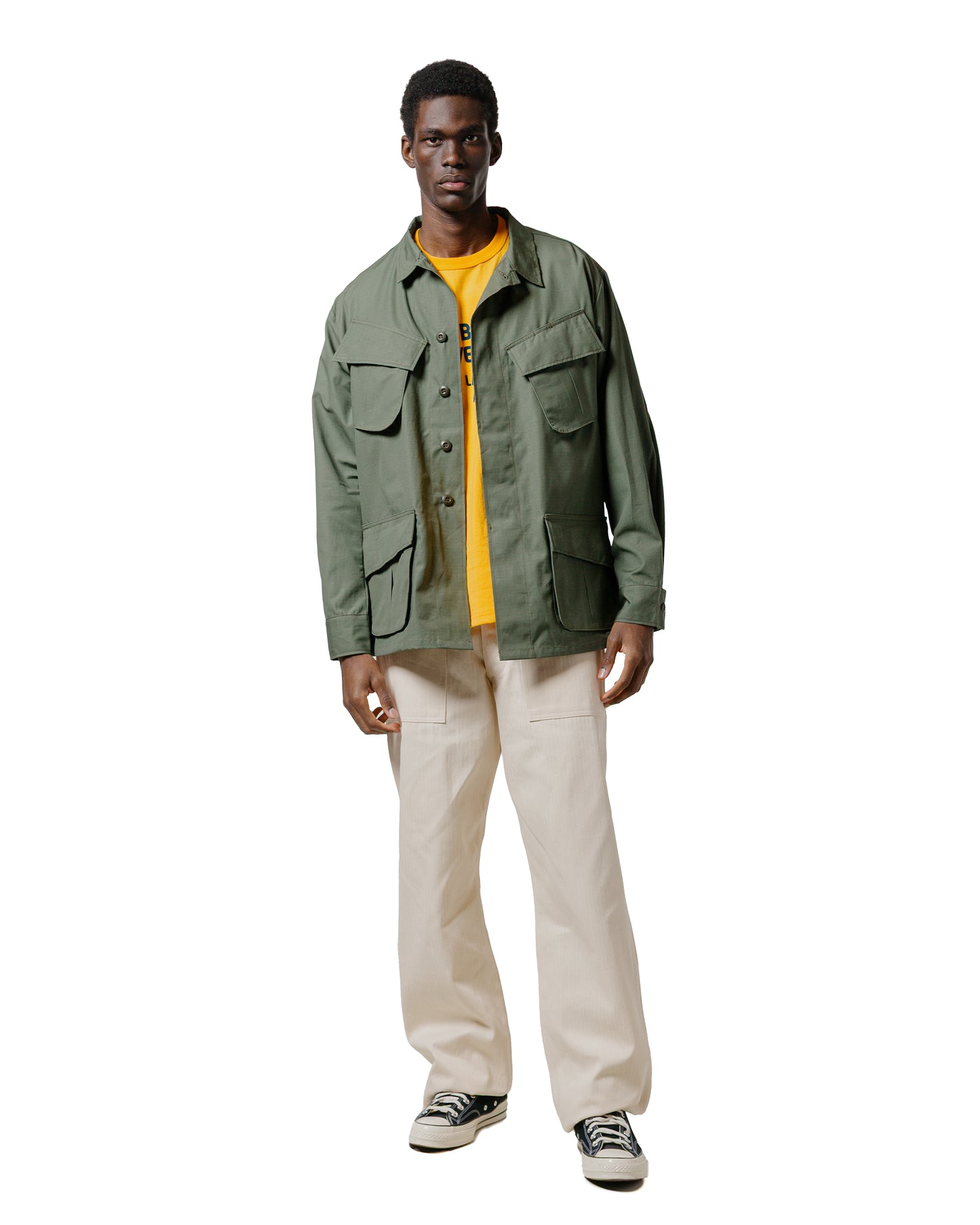 lost & found The Real McCoy's The Real McCoy's MJ25004 Coat, Man's, Cotton Rip-Stop Poplin Olive