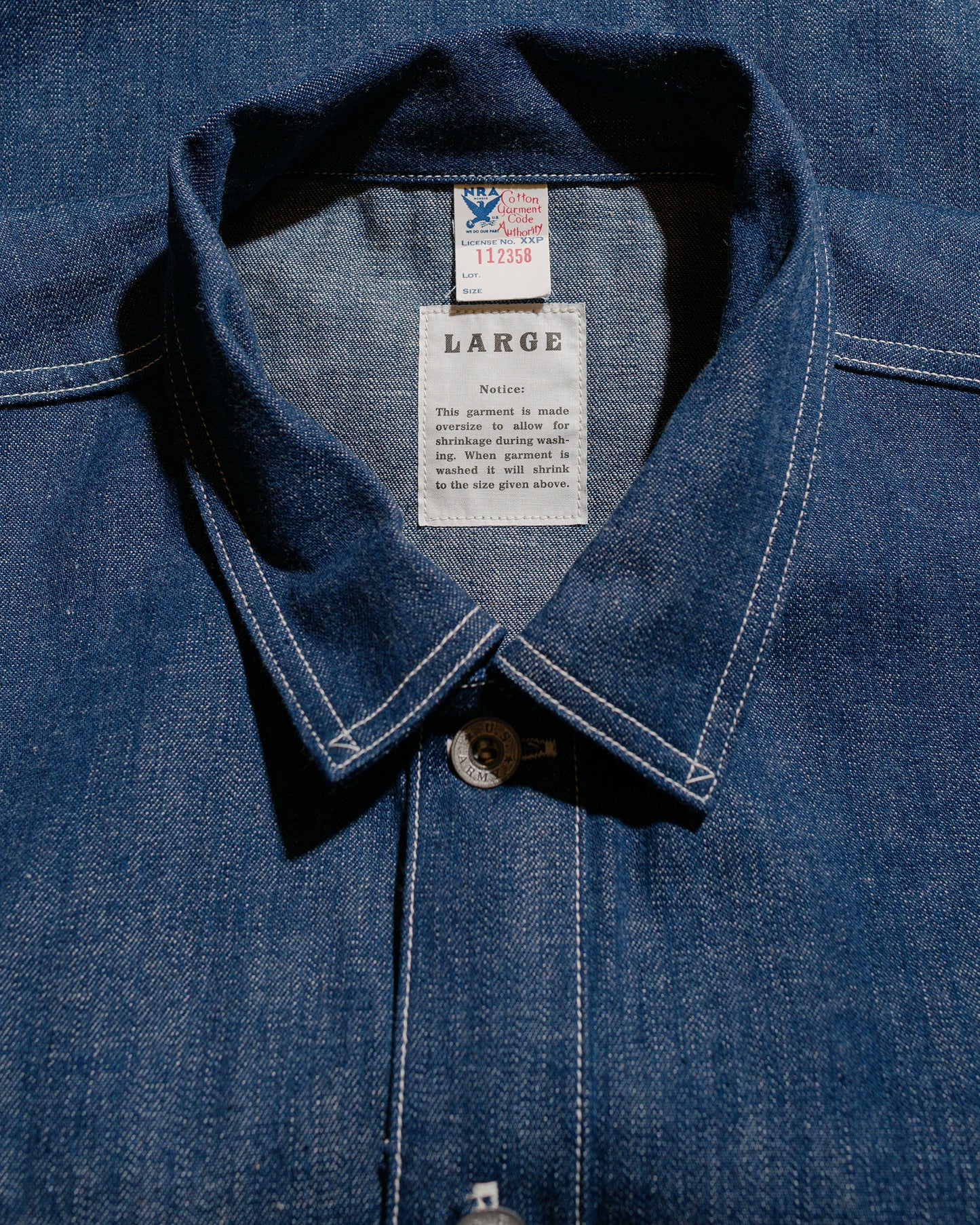 lost & found The Real McCoy's The Real McCoy's MJ25005 Jumper, Working, Denim, Blue Indigo