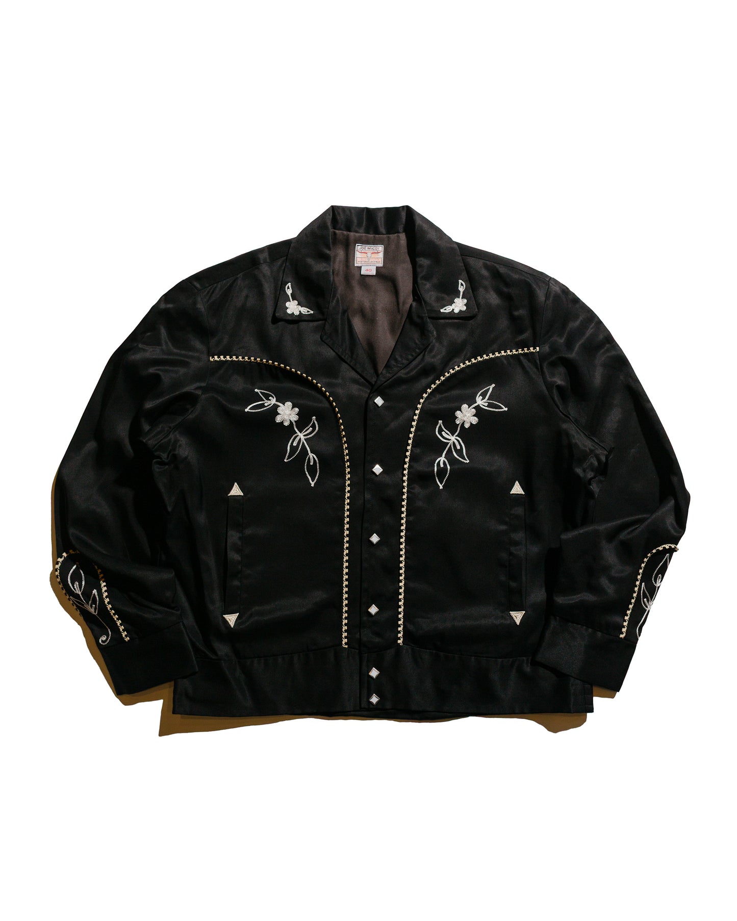 lost & found The Real McCoy's The Real McCoy's MJ25009 Embroidered Rayon Western Jacket Black