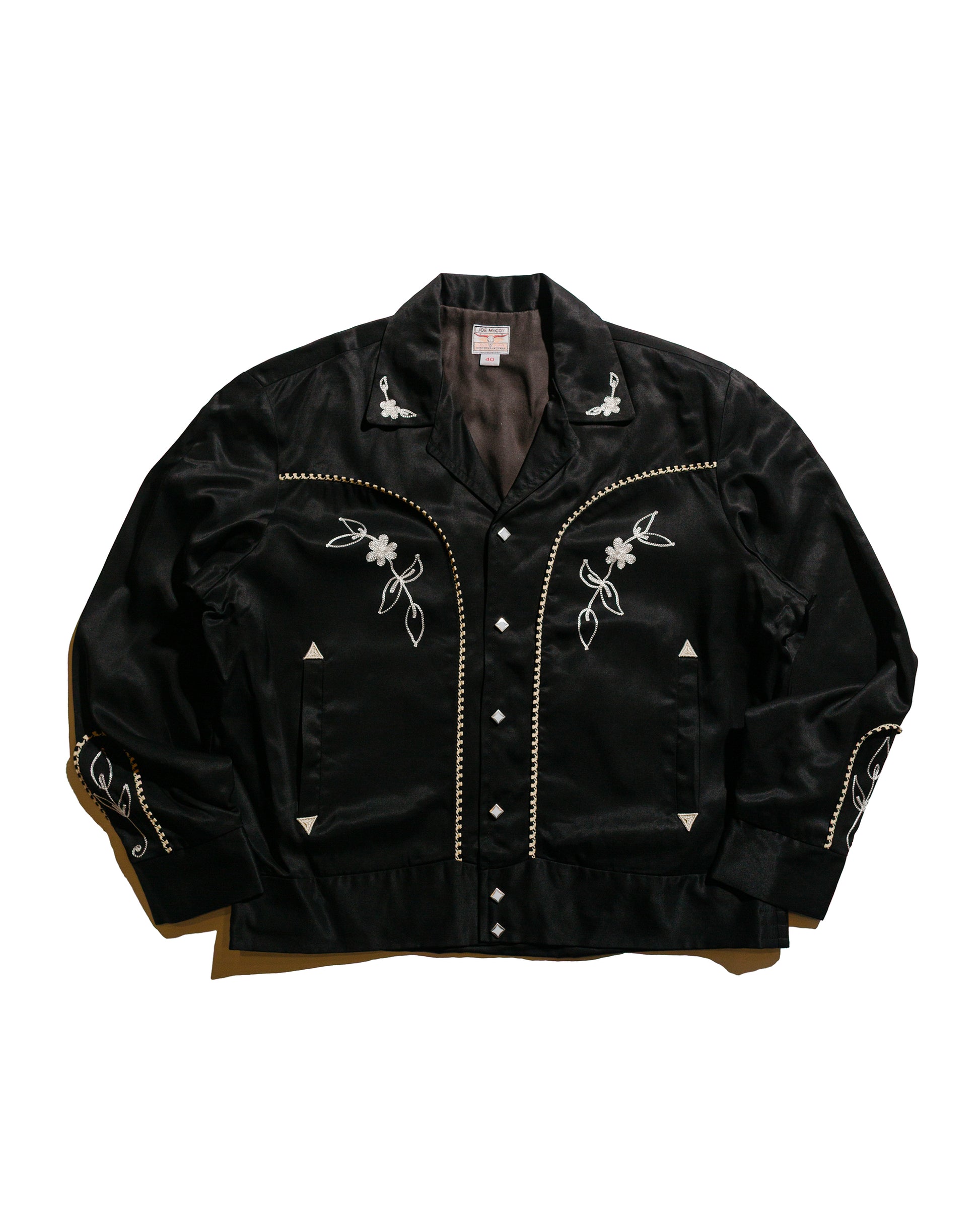 lost & found The Real McCoy's The Real McCoy's MJ25009 Embroidered Rayon Western Jacket Black