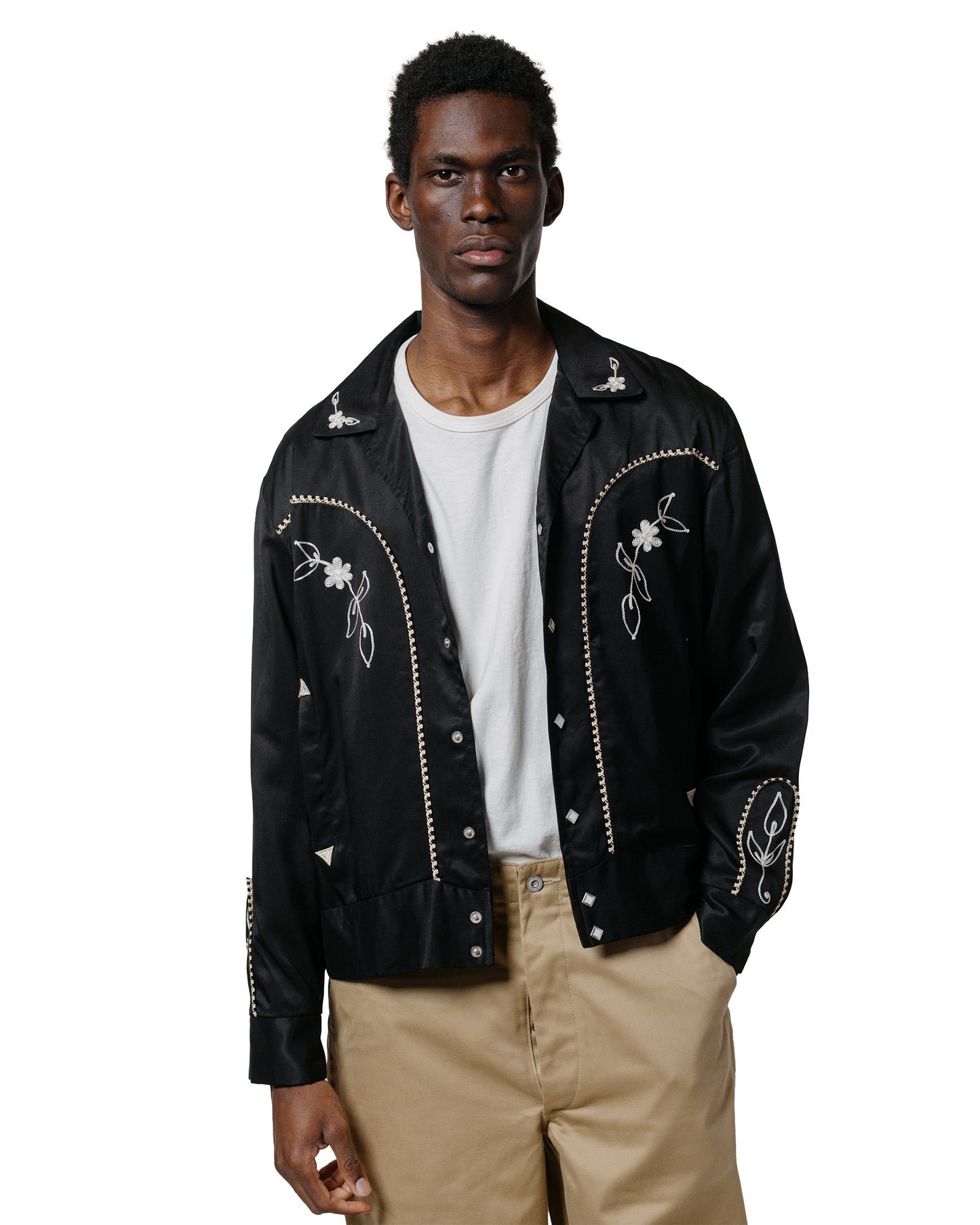 lost & found The Real McCoy's The Real McCoy's MJ25009 Embroidered Rayon Western Jacket Black