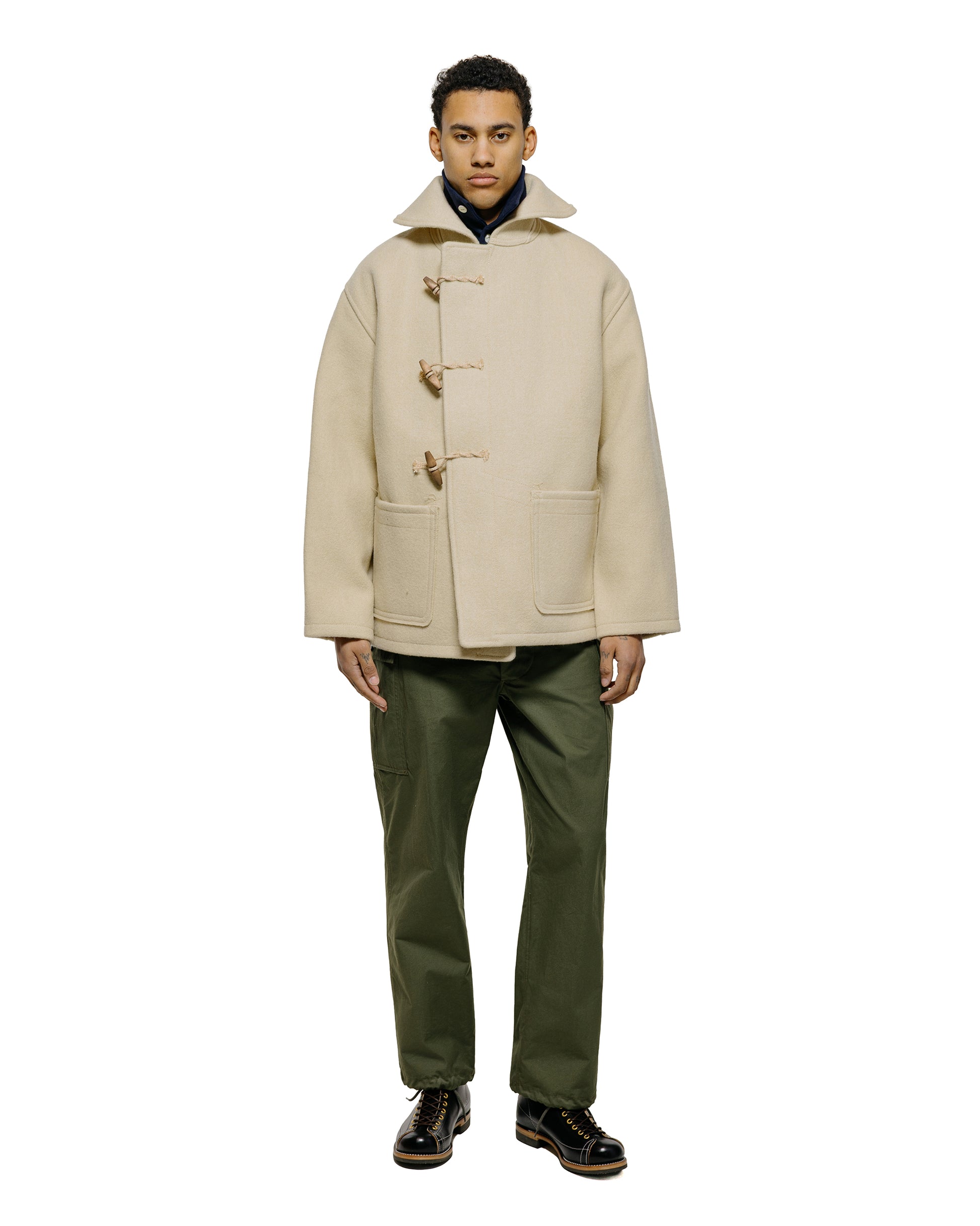 lost & found The Real McCoy's The Real McCoy's MJ25102 WWII British Fearnought Duffle Coat, ARP Ecru