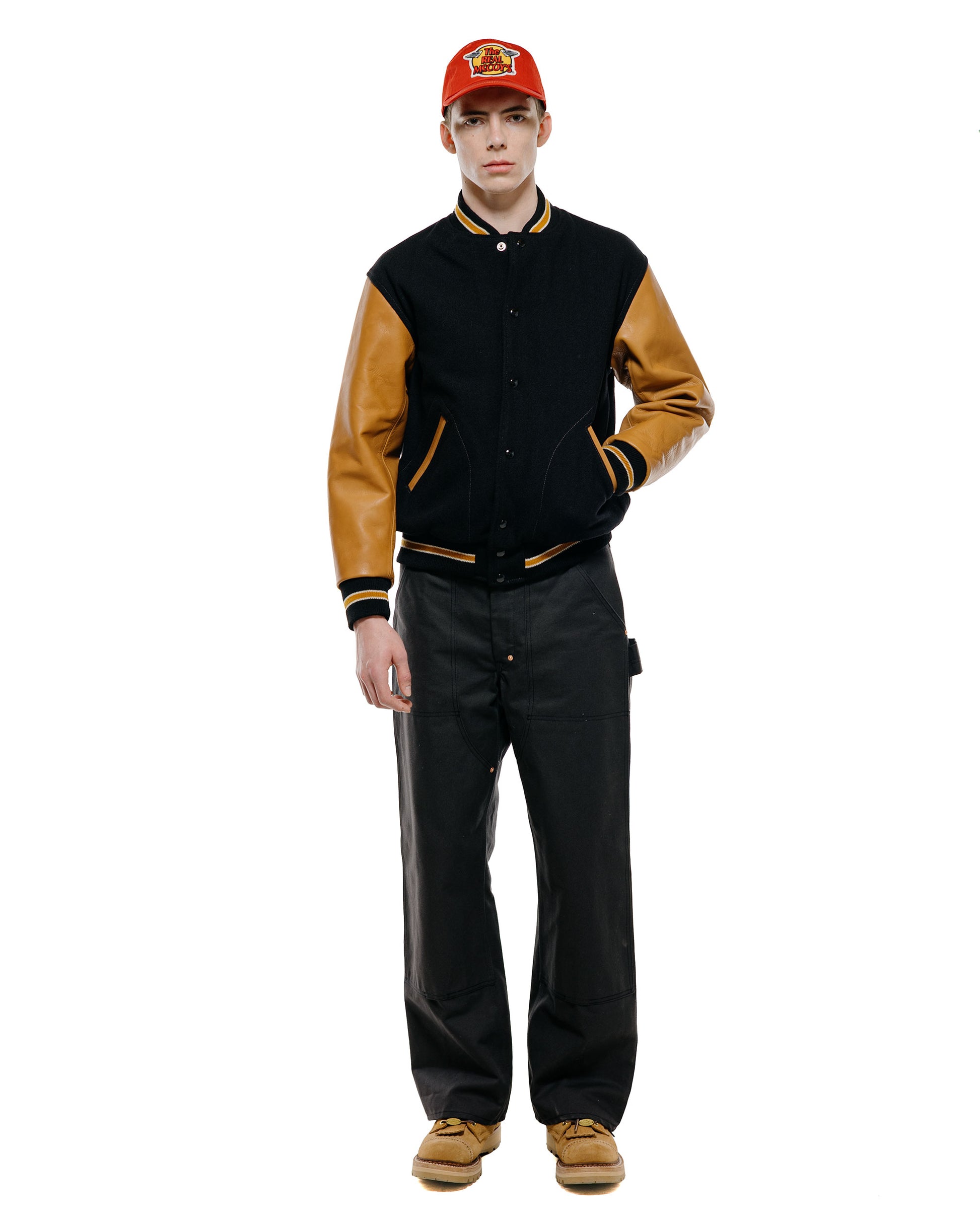 lost & found The Real McCoy's The Real McCoy's MJ25116 Wool Varsity Jacket Black