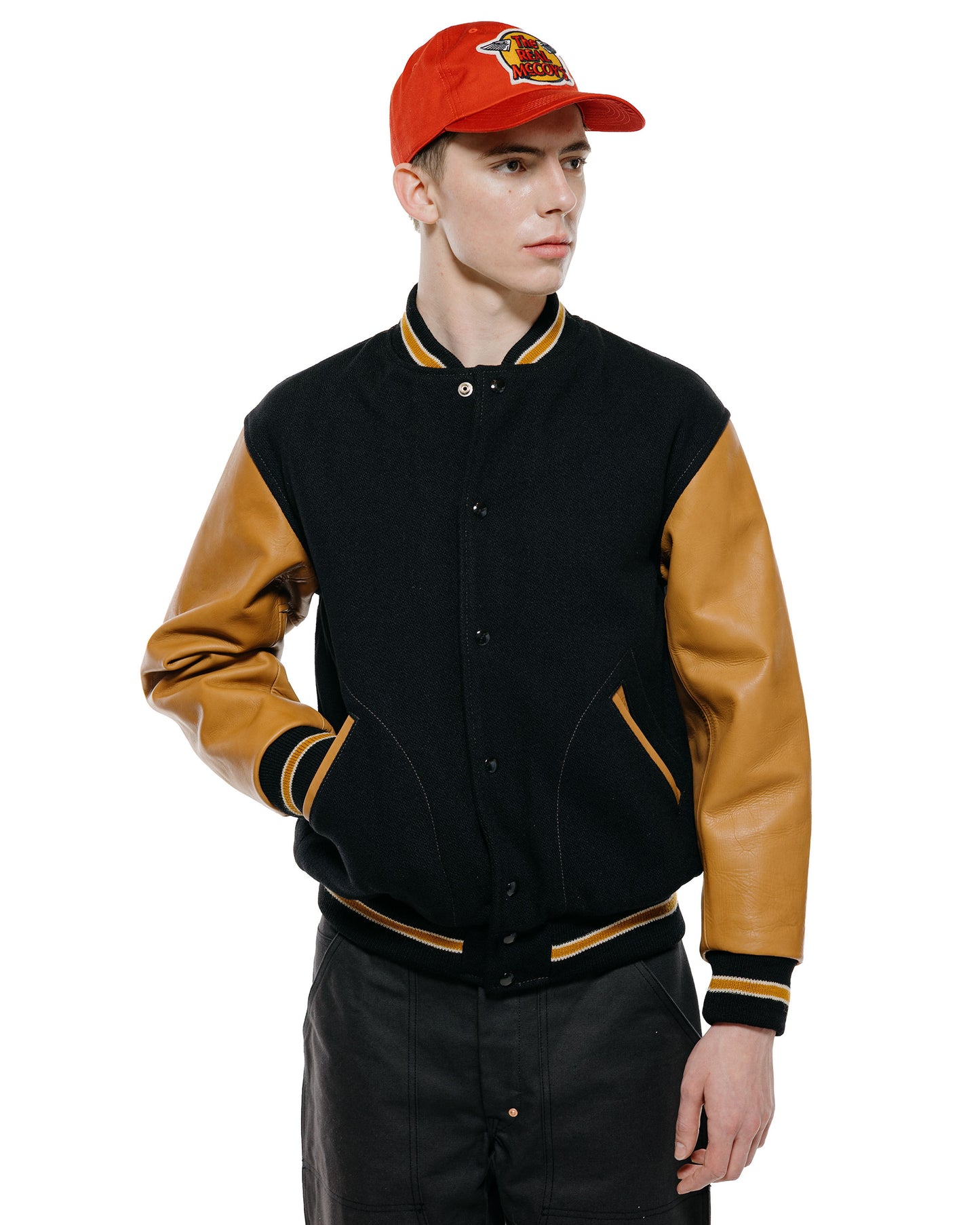 lost & found The Real McCoy's The Real McCoy's MJ25116 Wool Varsity Jacket Black