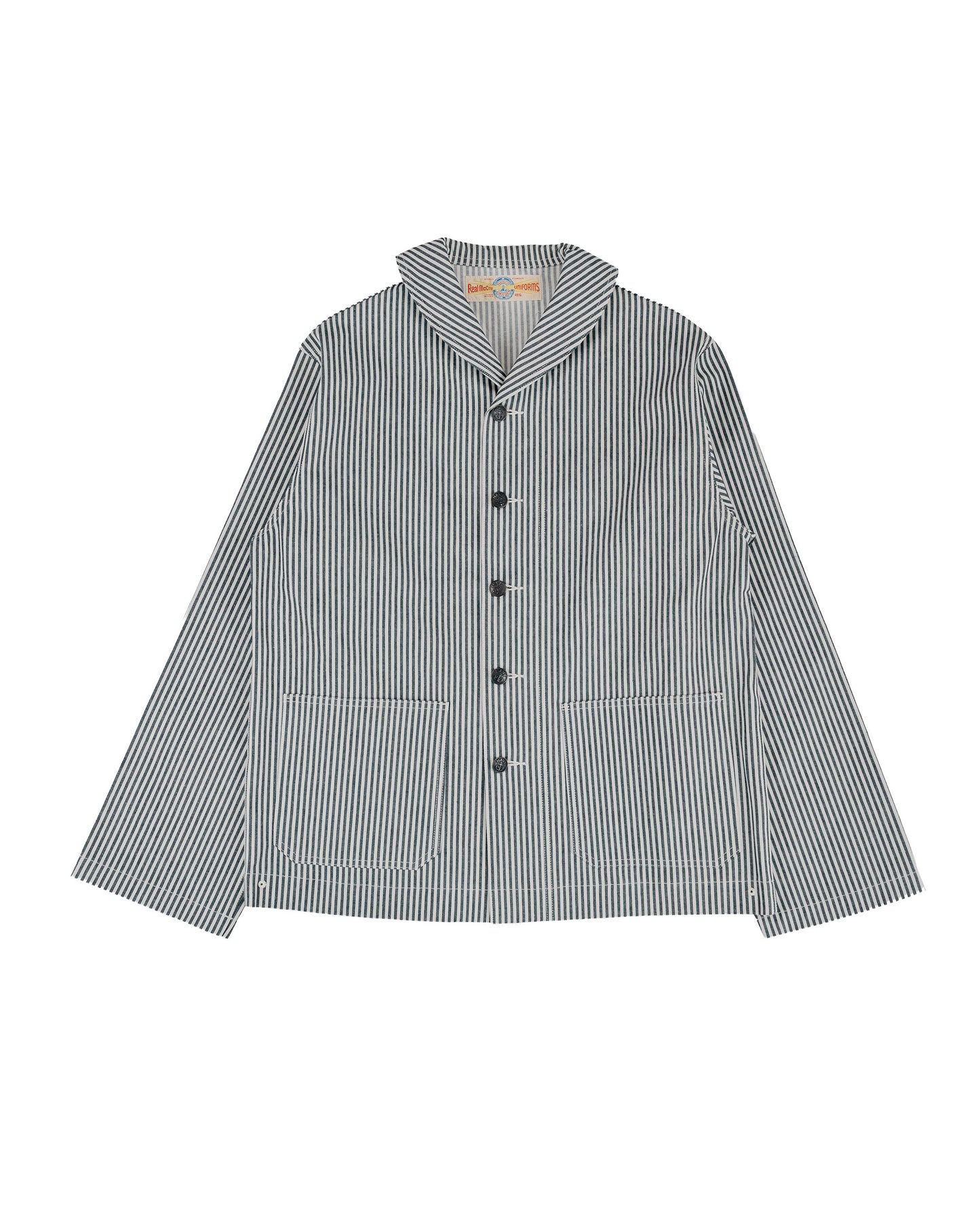 lost & found The Real McCoy's The Real McCoy's MJ26004 U.S. Navy Striped Dungaree Jumper White/Navy