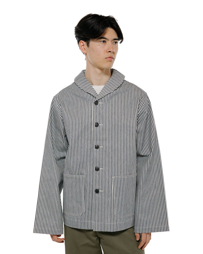 lost & found The Real McCoy's The Real McCoy's MJ26004 U.S. Navy Striped Dungaree Jumper White/Navy