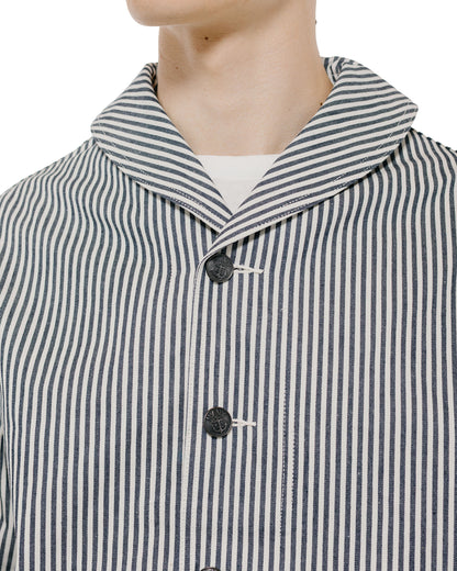 lost & found The Real McCoy's The Real McCoy's MJ26004 U.S. Navy Striped Dungaree Jumper White/Navy