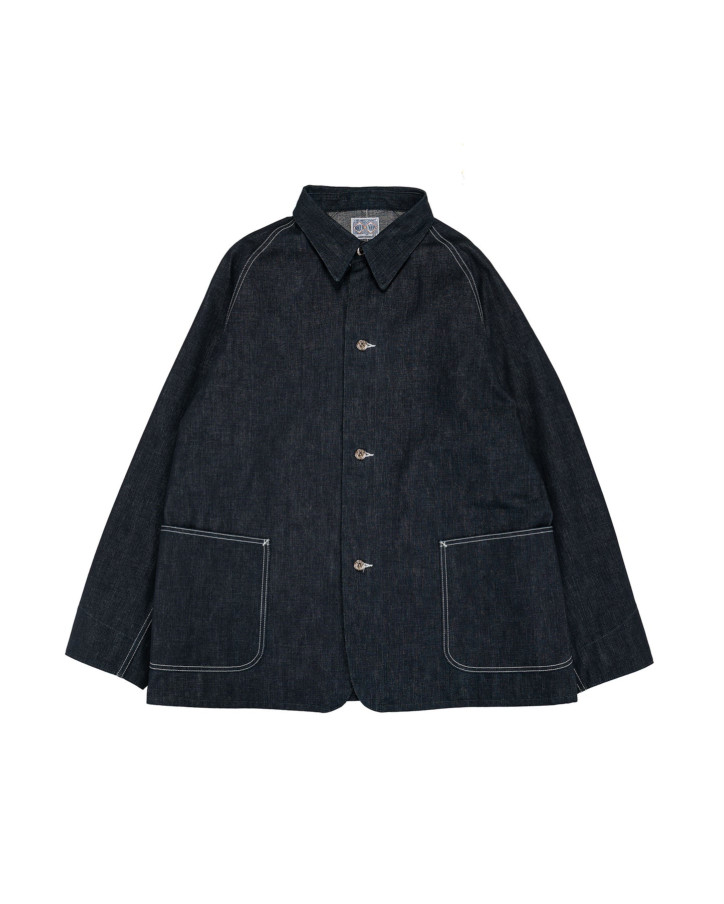 lost & found The Real McCoy's The Real McCoy's MJ26008 WWII Raglan Sleeve Denim Chore Coat Indigo