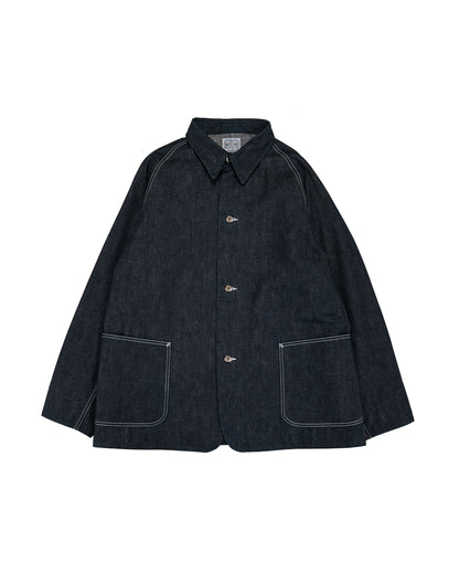 lost & found The Real McCoy's The Real McCoy's MJ26008 WWII Raglan Sleeve Denim Chore Coat Indigo