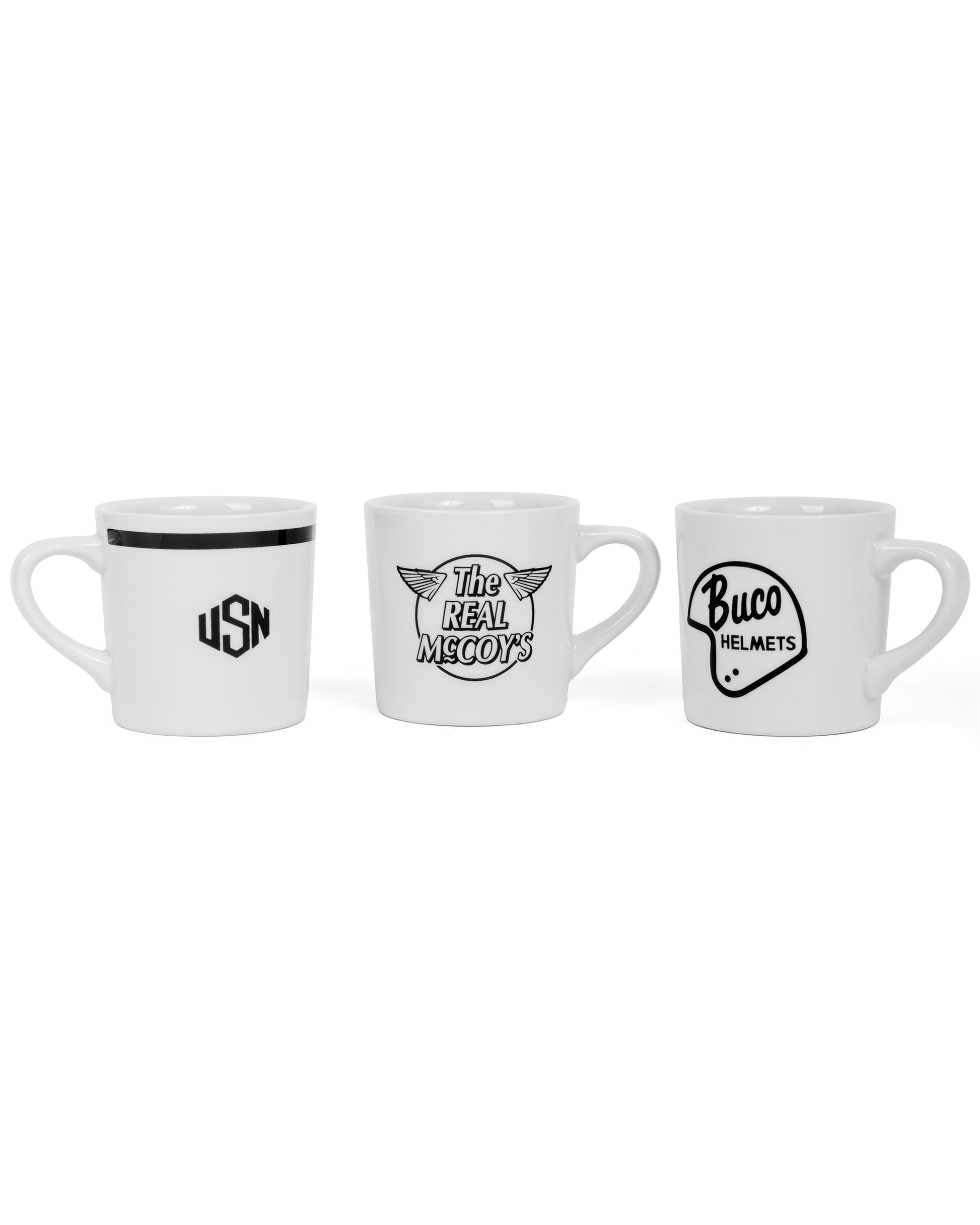 lost & found The Real McCoy's The Real McCoy's MN23006 Arita Porcelain Coffee Mug / 3 Set White