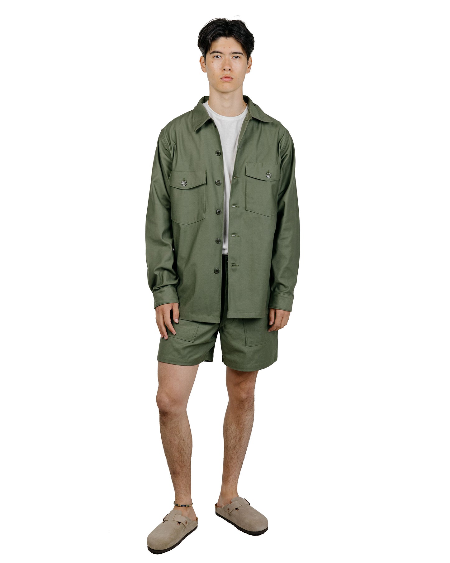 The Real McCoy's MP24004 Utility Shorts  Cotton Sateen Olive