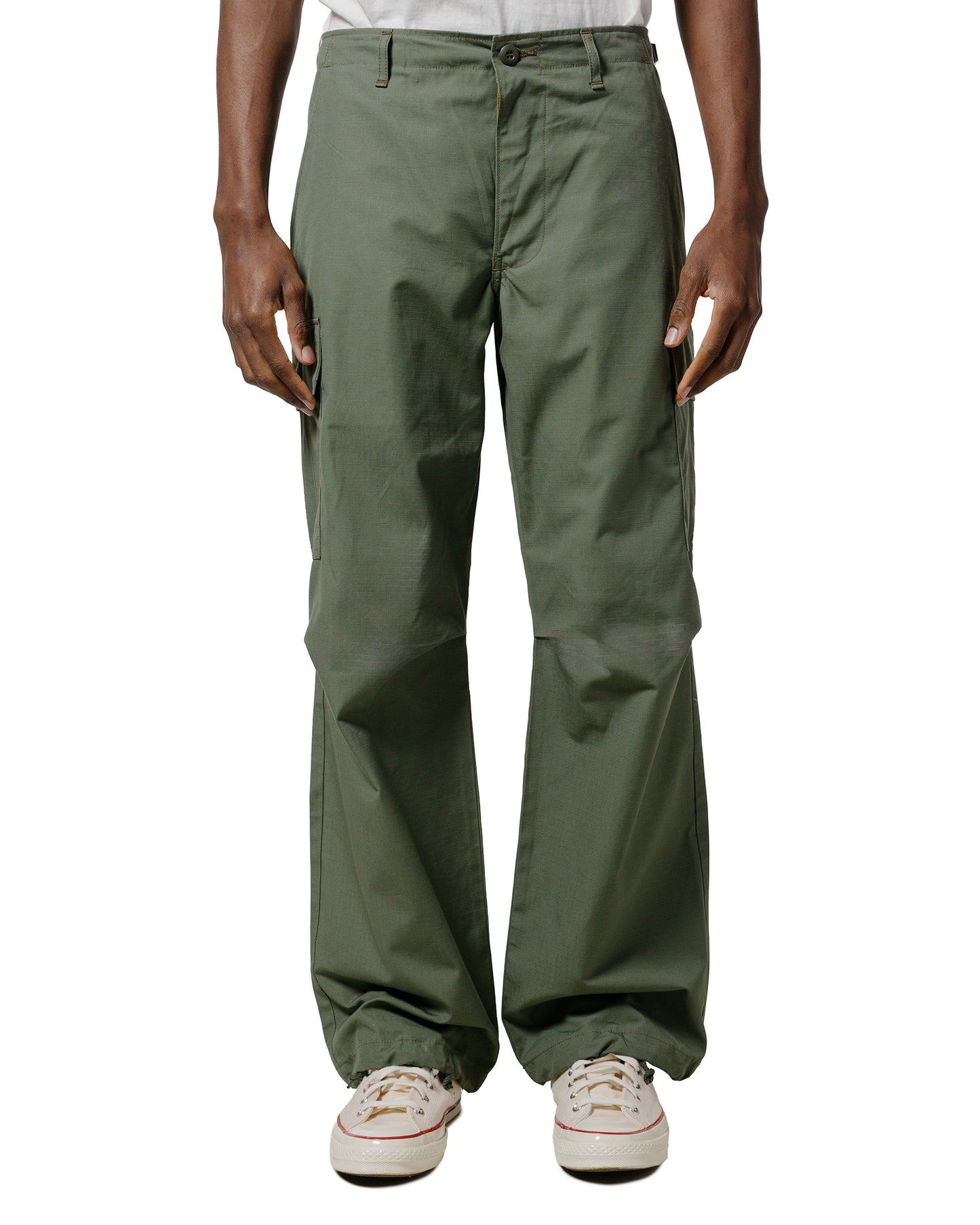 lost & found The Real McCoy's The Real McCoy's MP25001 Trouser, Man's, Cotton Rip-Stop Poplin Olive