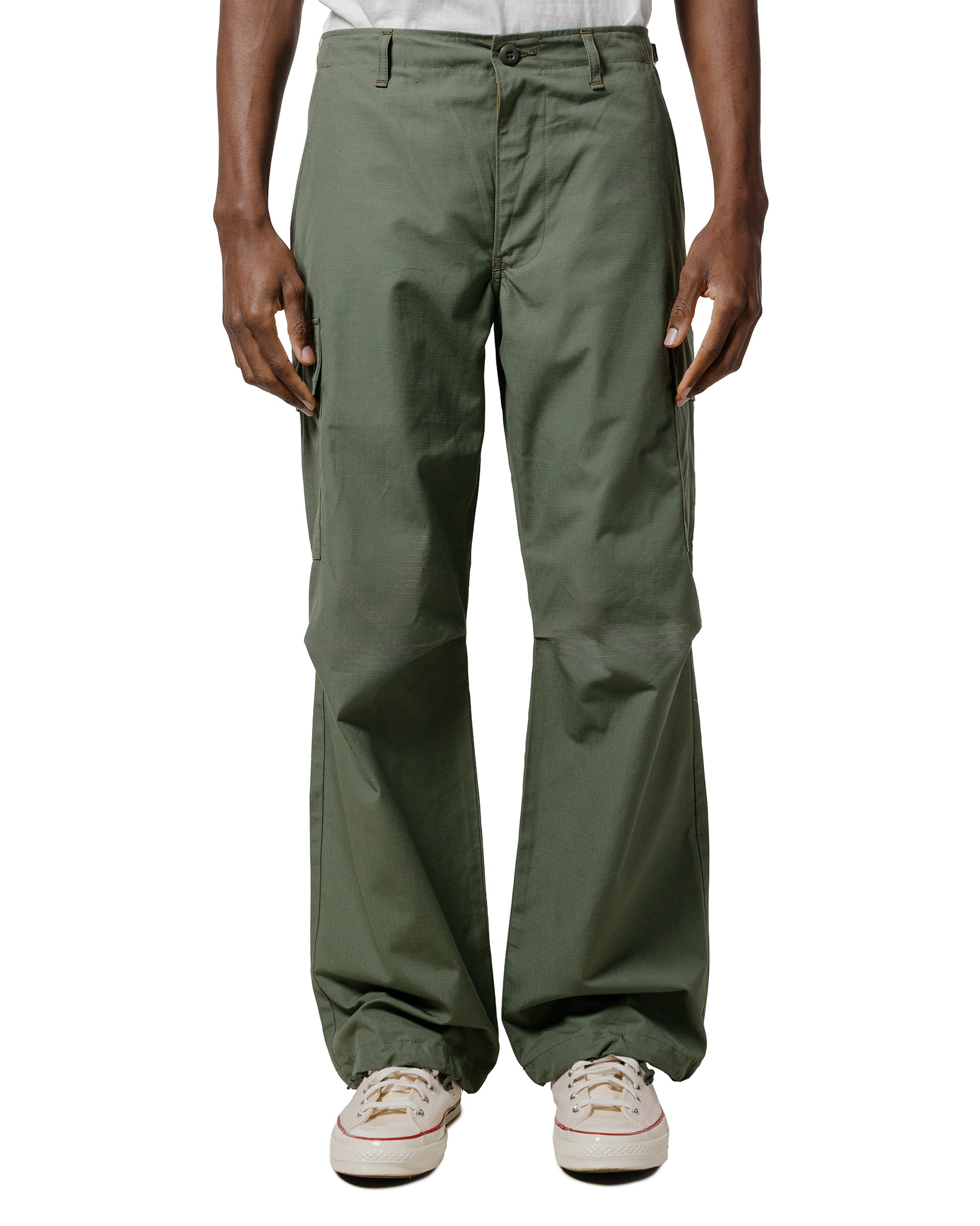 lost & found The Real McCoy's The Real McCoy's MP25001 Trouser, Man's, Cotton Rip-Stop Poplin Olive