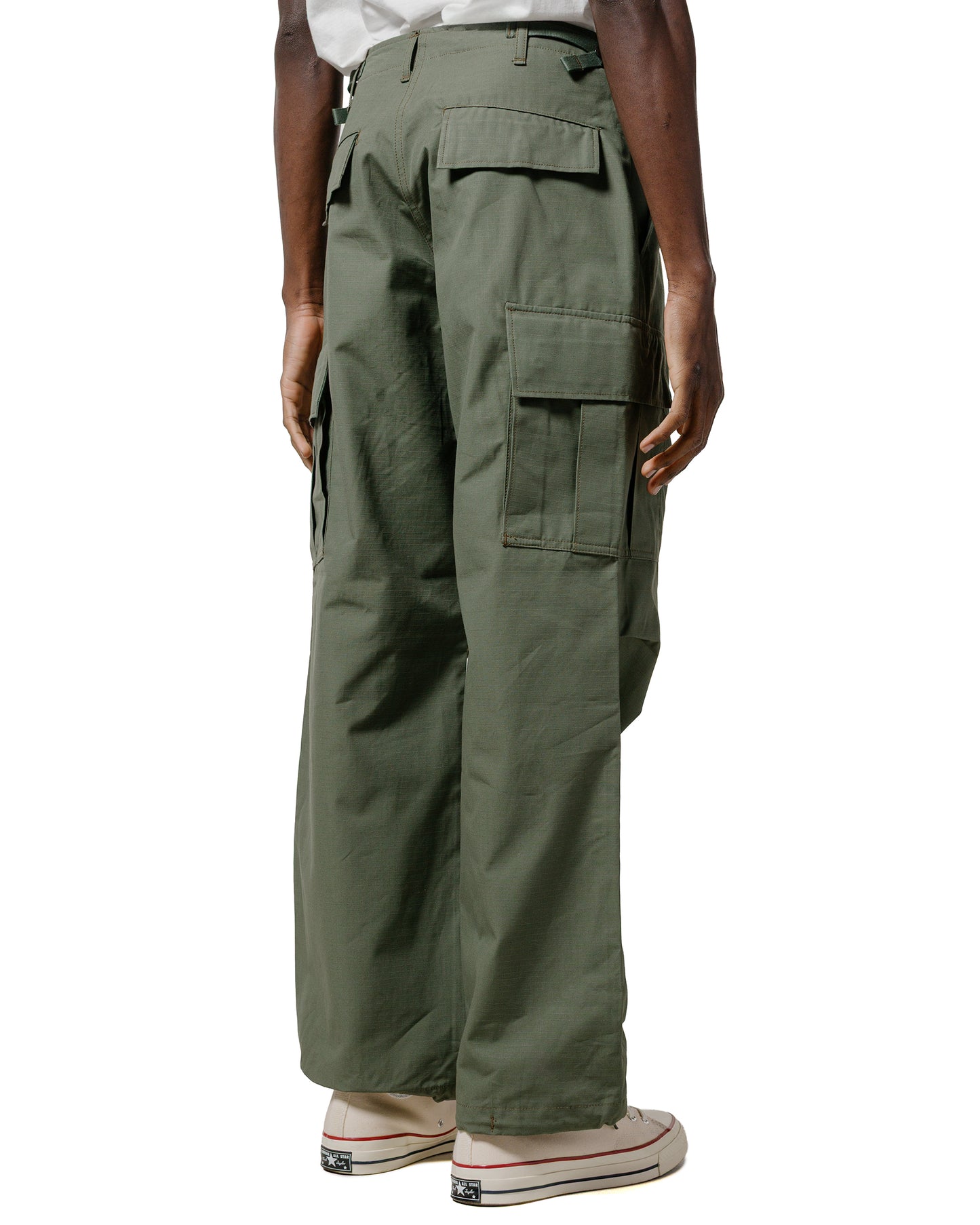 lost & found The Real McCoy's The Real McCoy's MP25001 Trouser, Man's, Cotton Rip-Stop Poplin Olive