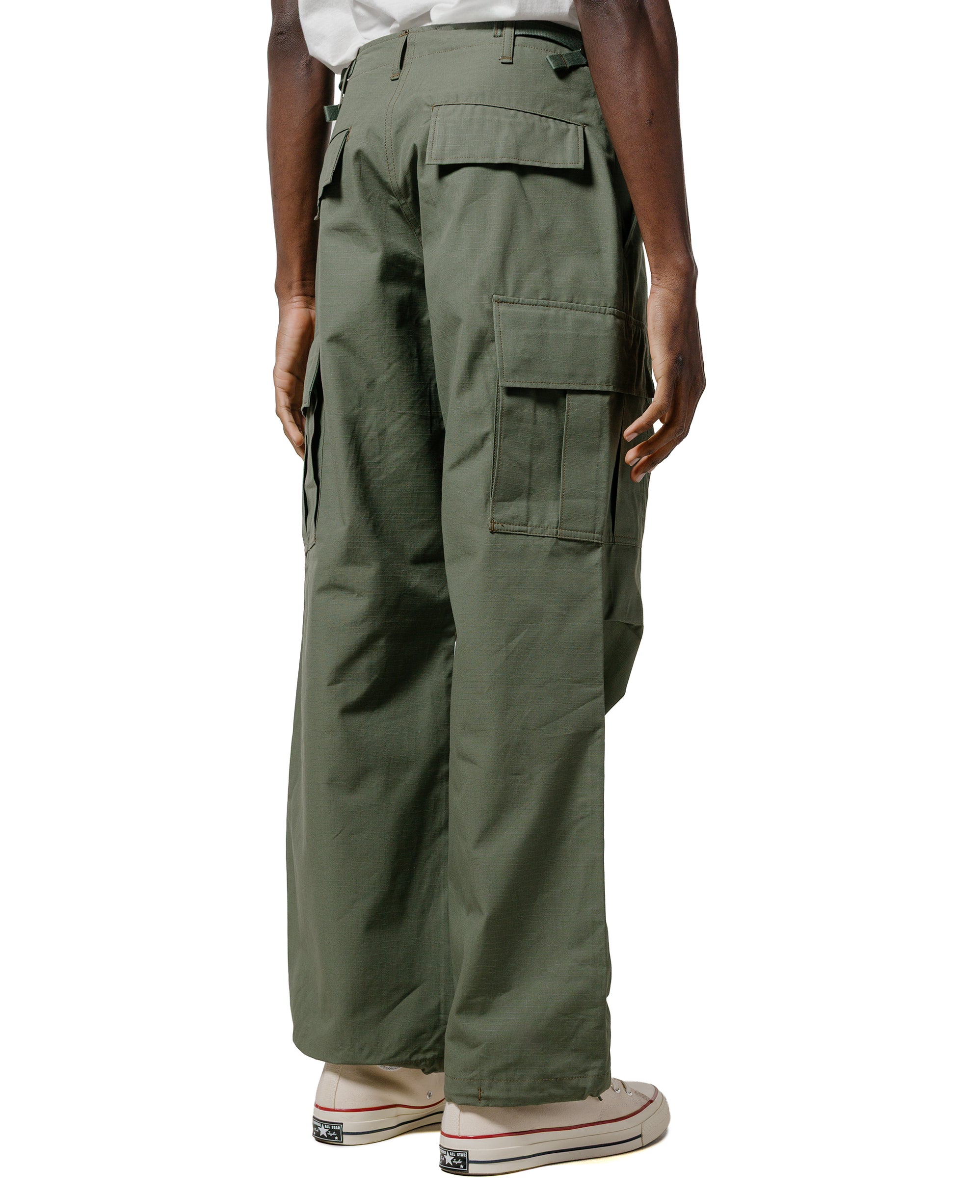 lost & found The Real McCoy's The Real McCoy's MP25001 Trouser, Man's, Cotton Rip-Stop Poplin Olive