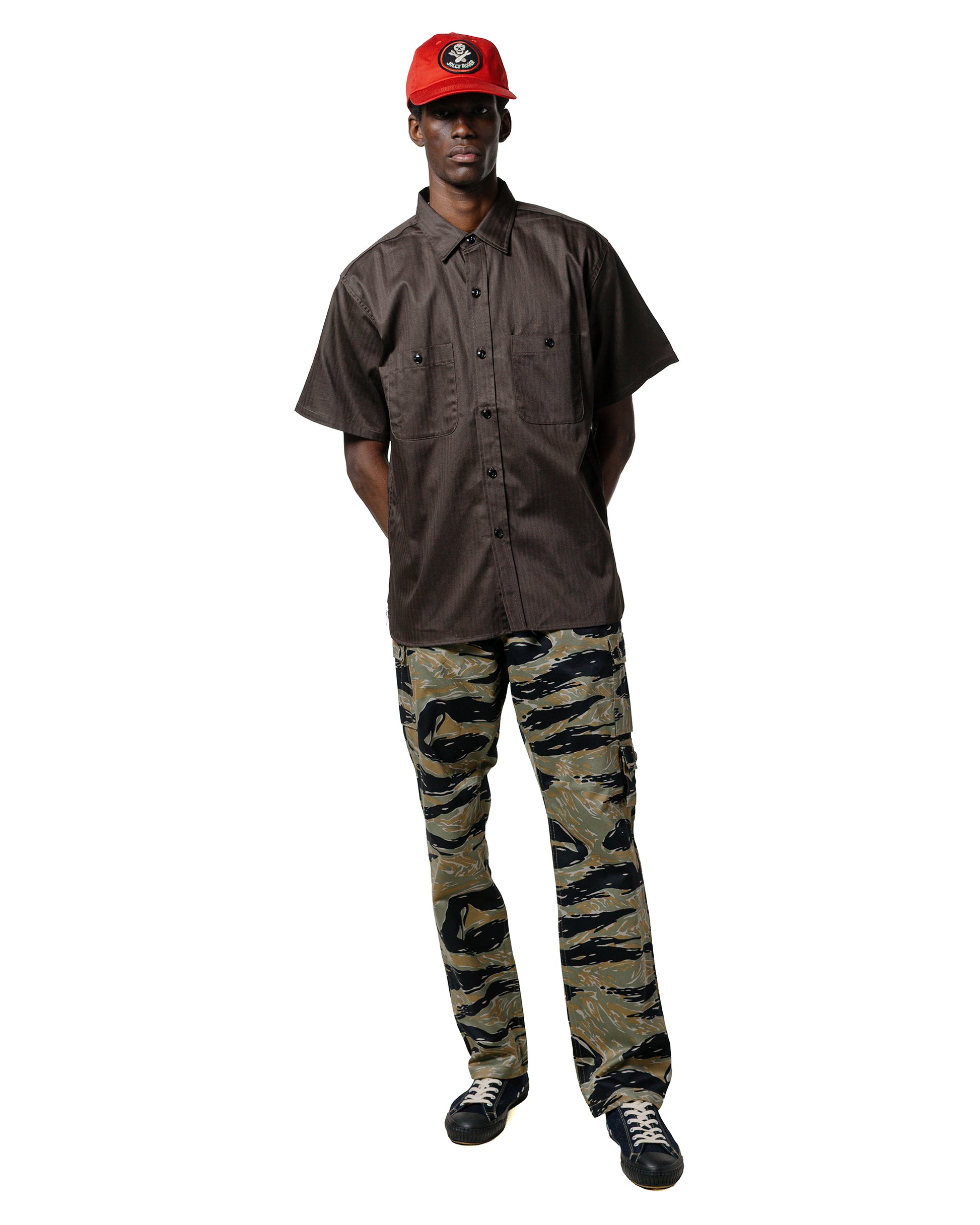 lost & found The Real McCoy's The Real McCoy's MP25003 Tiger Camouflage Trousers / Tadpole Green