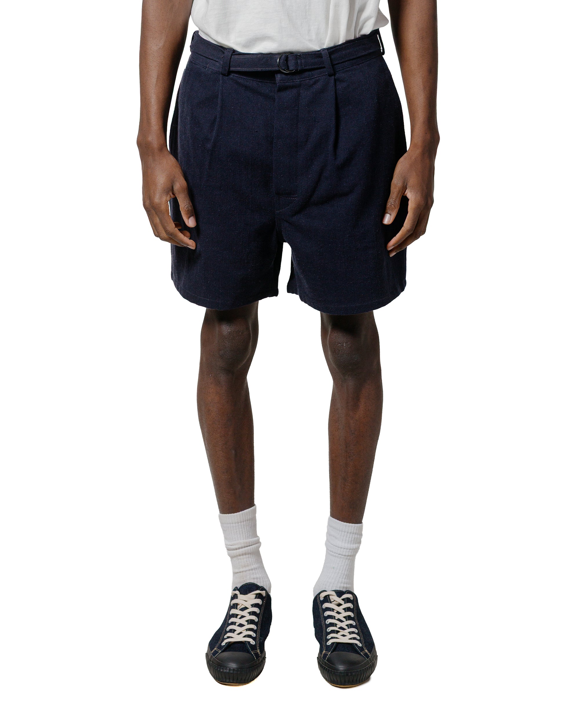 lost & found The Real McCoy's The Real McCoy's MP25014 Belted Shorts / Cotton-Hemp Navy