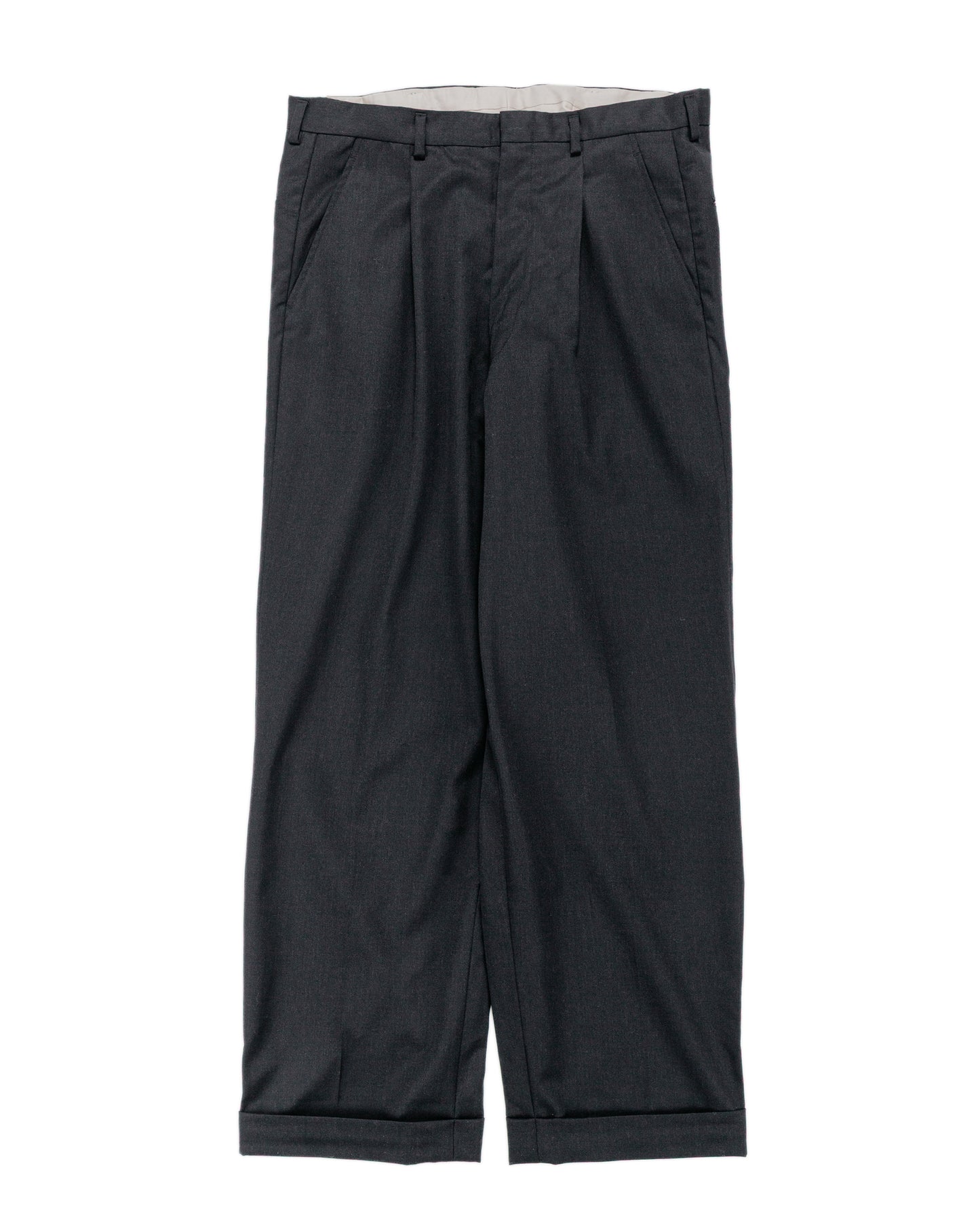 lost & found The Real McCoy's The Real McCoy's MP25101 Single-Pleat Wool Trousers Charcoal